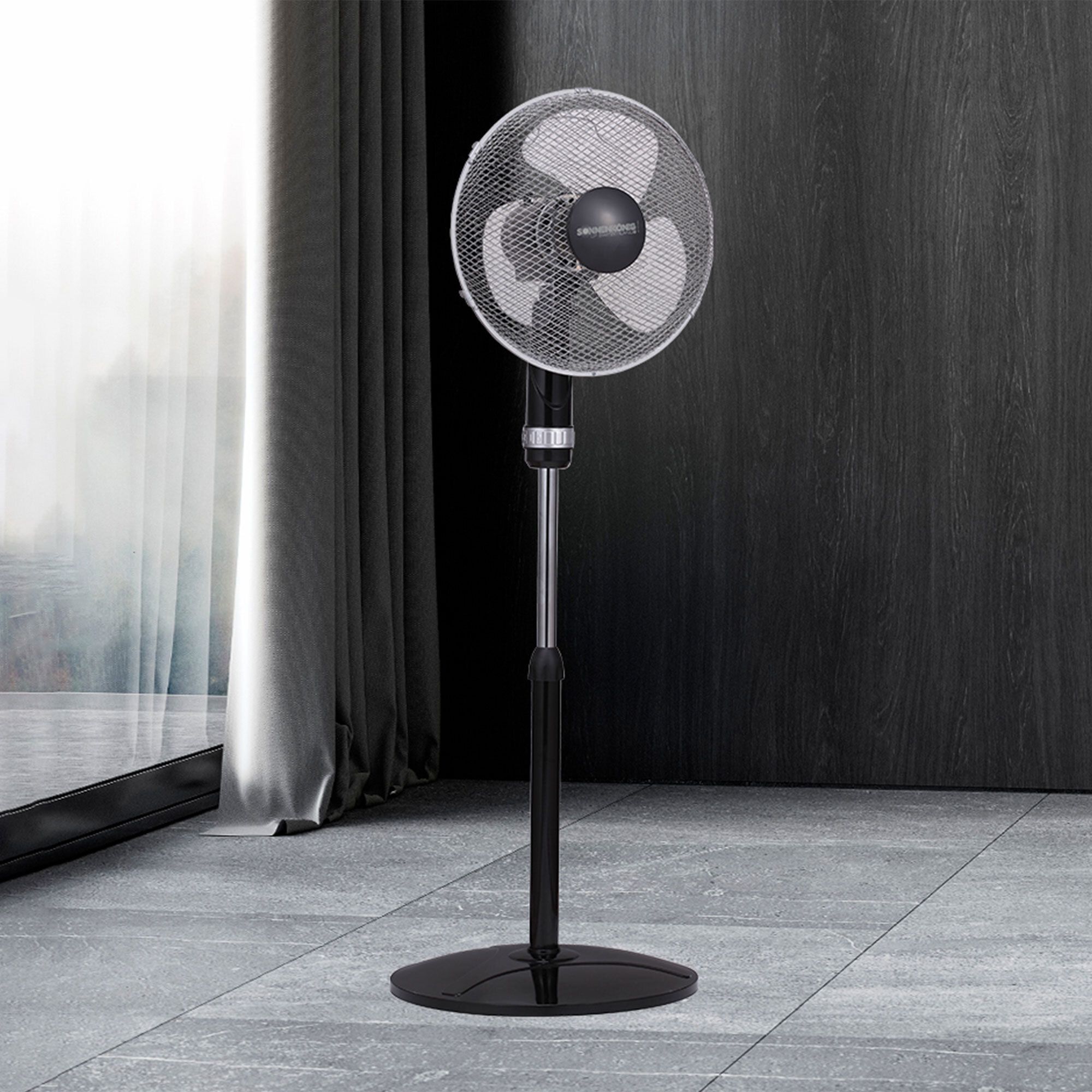 QVC Sonnenkönig Ventilatore "Black" da piedistallo o da tavolo