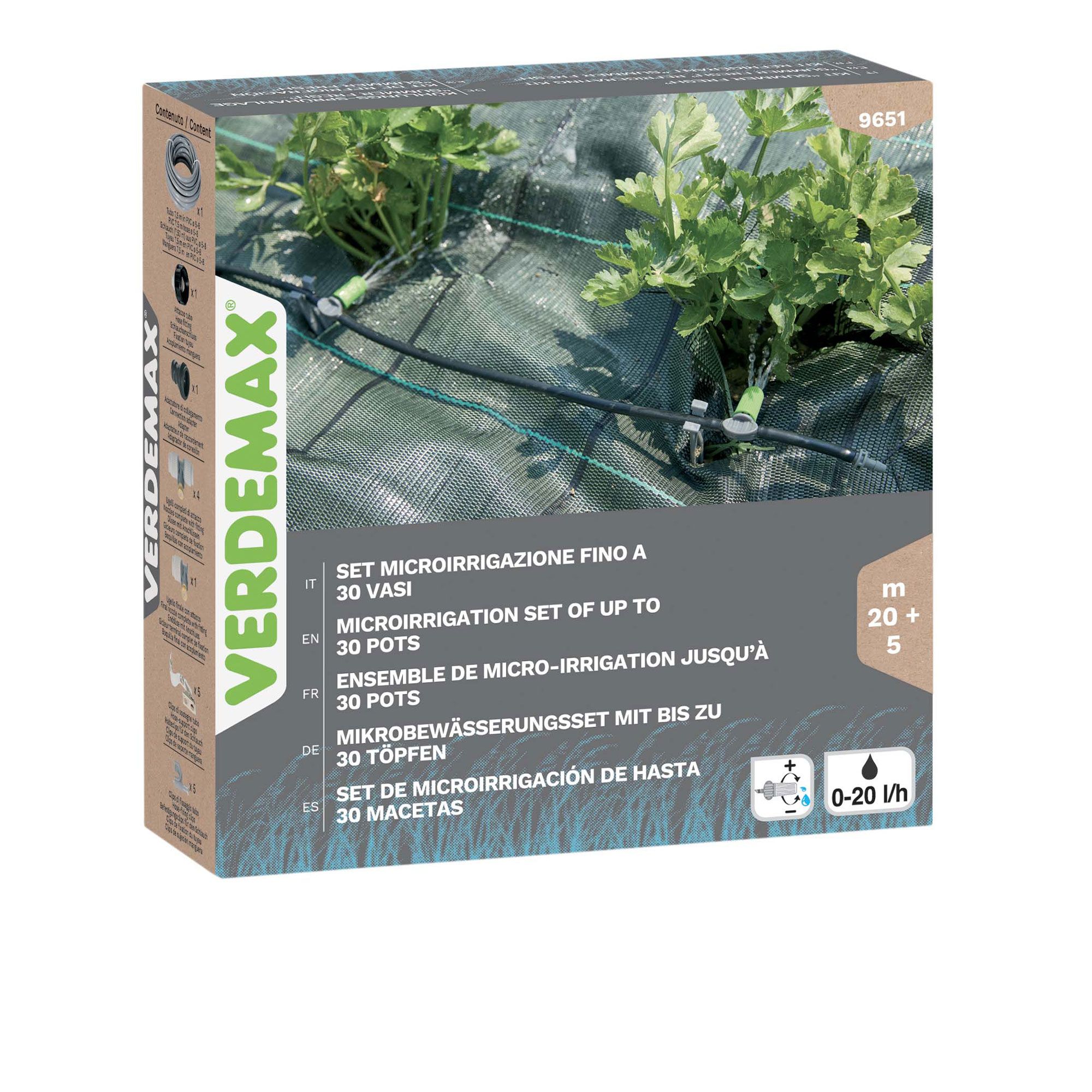 Verdemax
Set microirrigazione
fino a 30 vasi