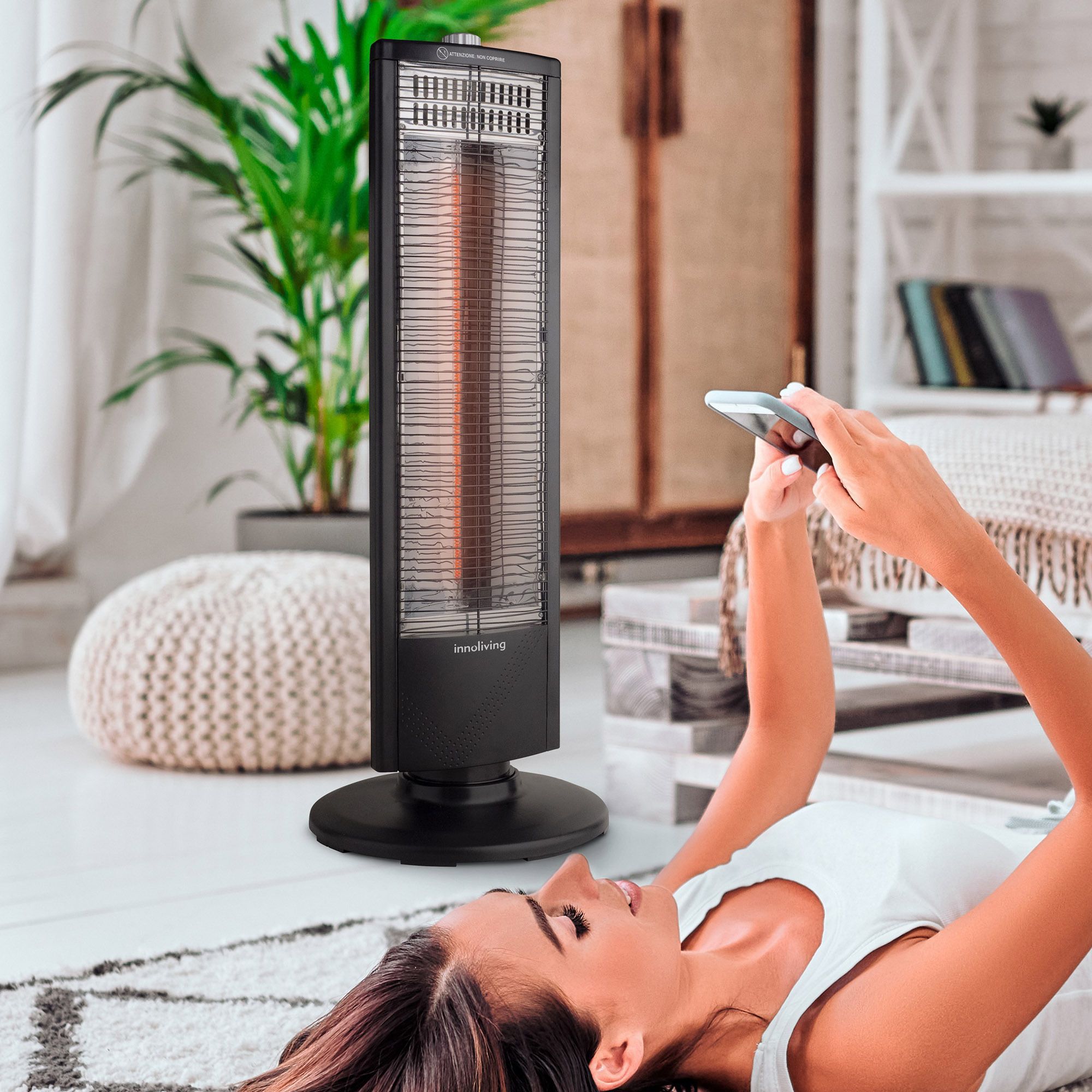 QVC Innoliving Stufetta a torre con oscillazione di 70 gradi