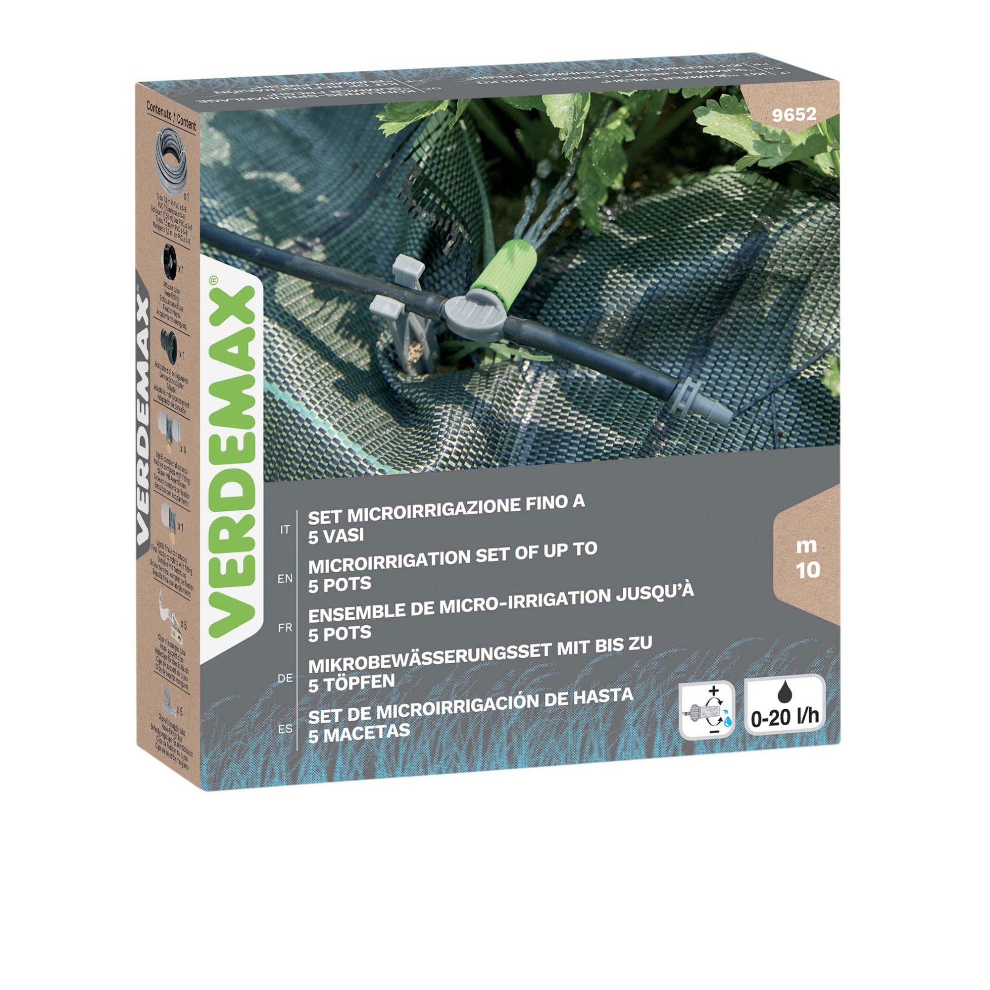Verdemax
Set microirrigazione
fino a 5 vasi