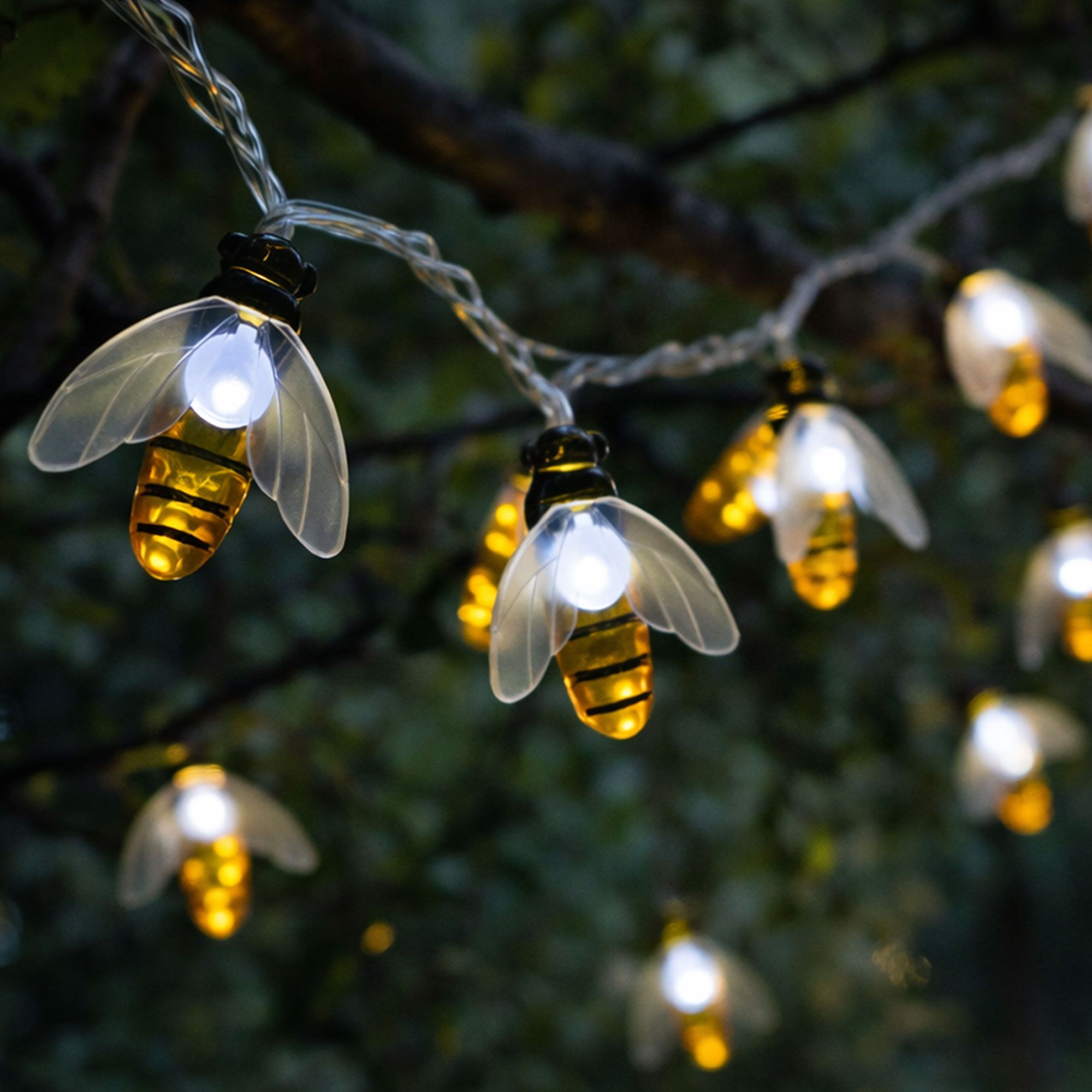 Garden Stories
Set decorativo con
30 luci a Led a
forma di ape gialla
