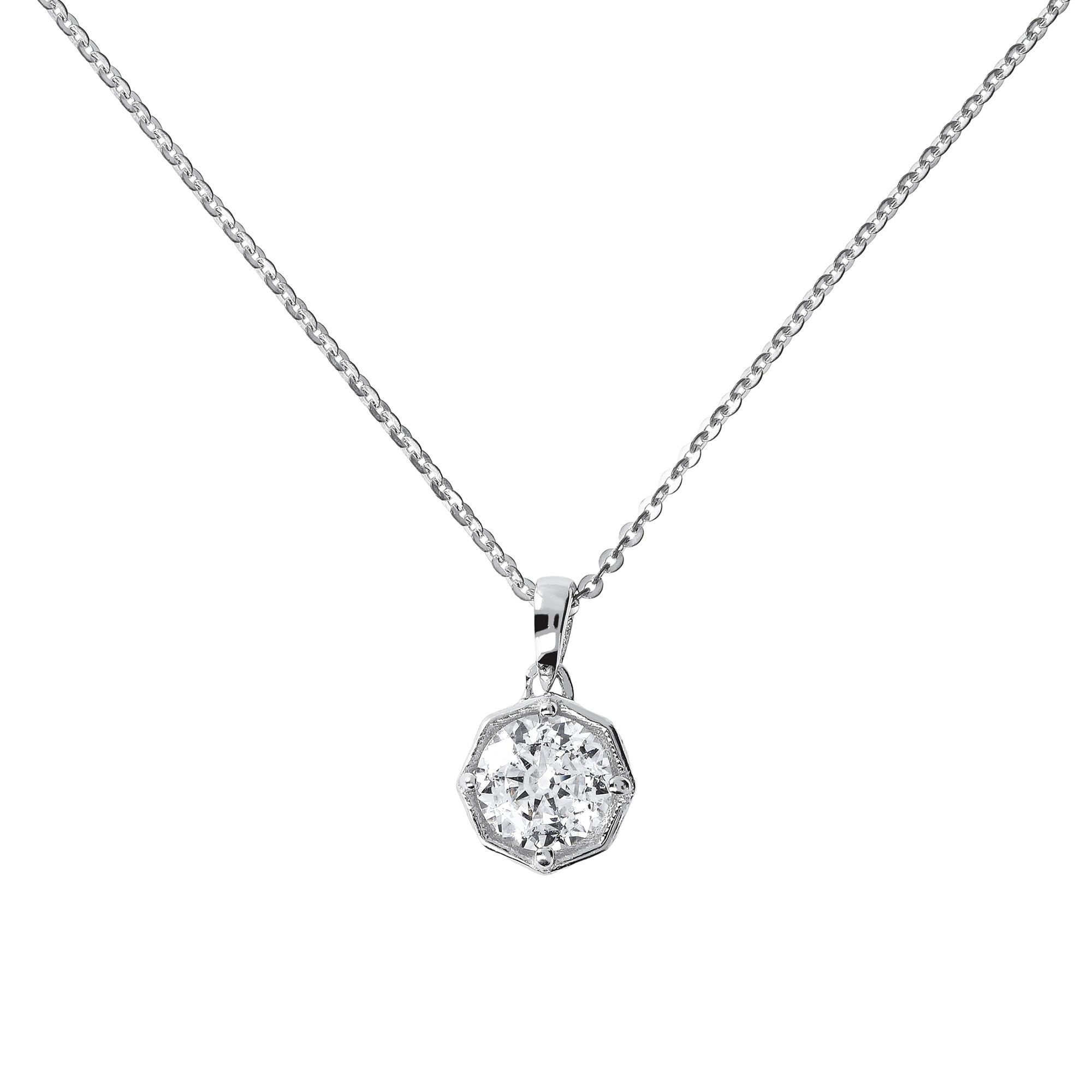 Diamonique
Collana in argento 
placcato rodio
con pendente a fiore