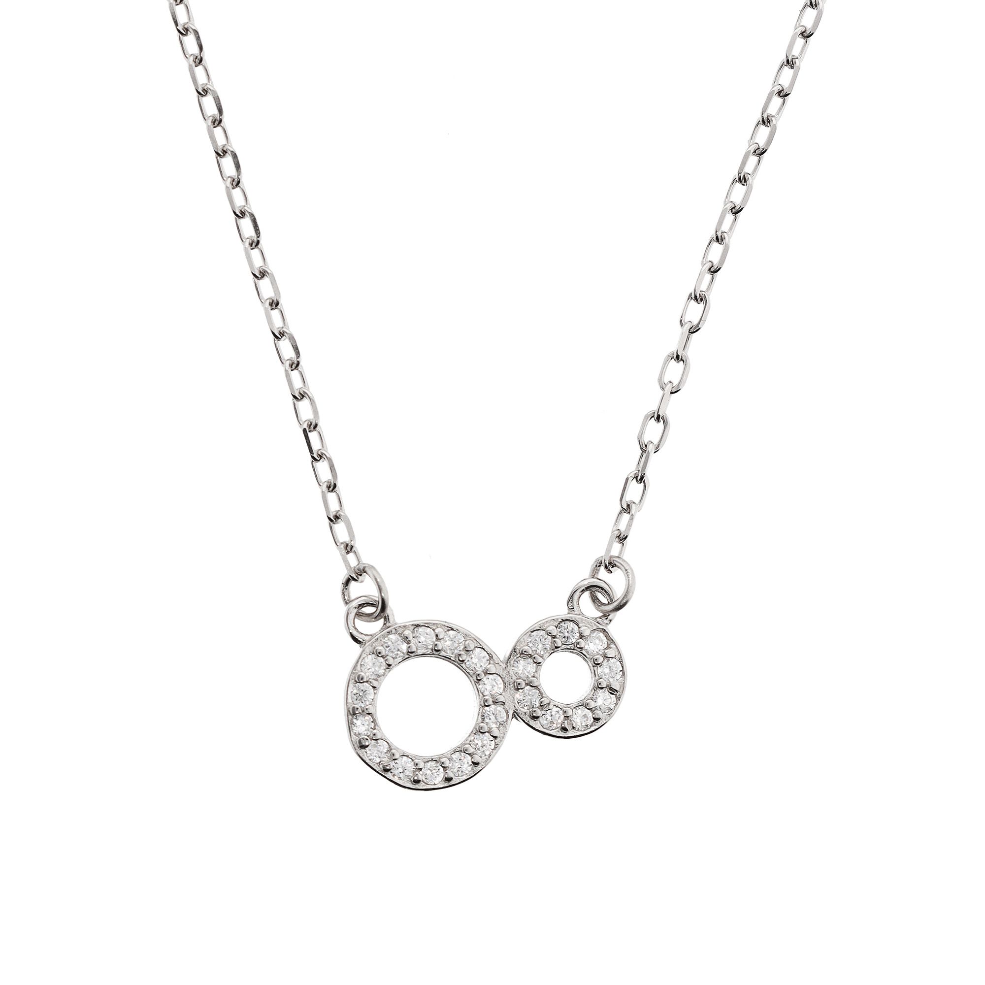 Diamonique
Collana in argento
placcato rodio con
pendente infinito