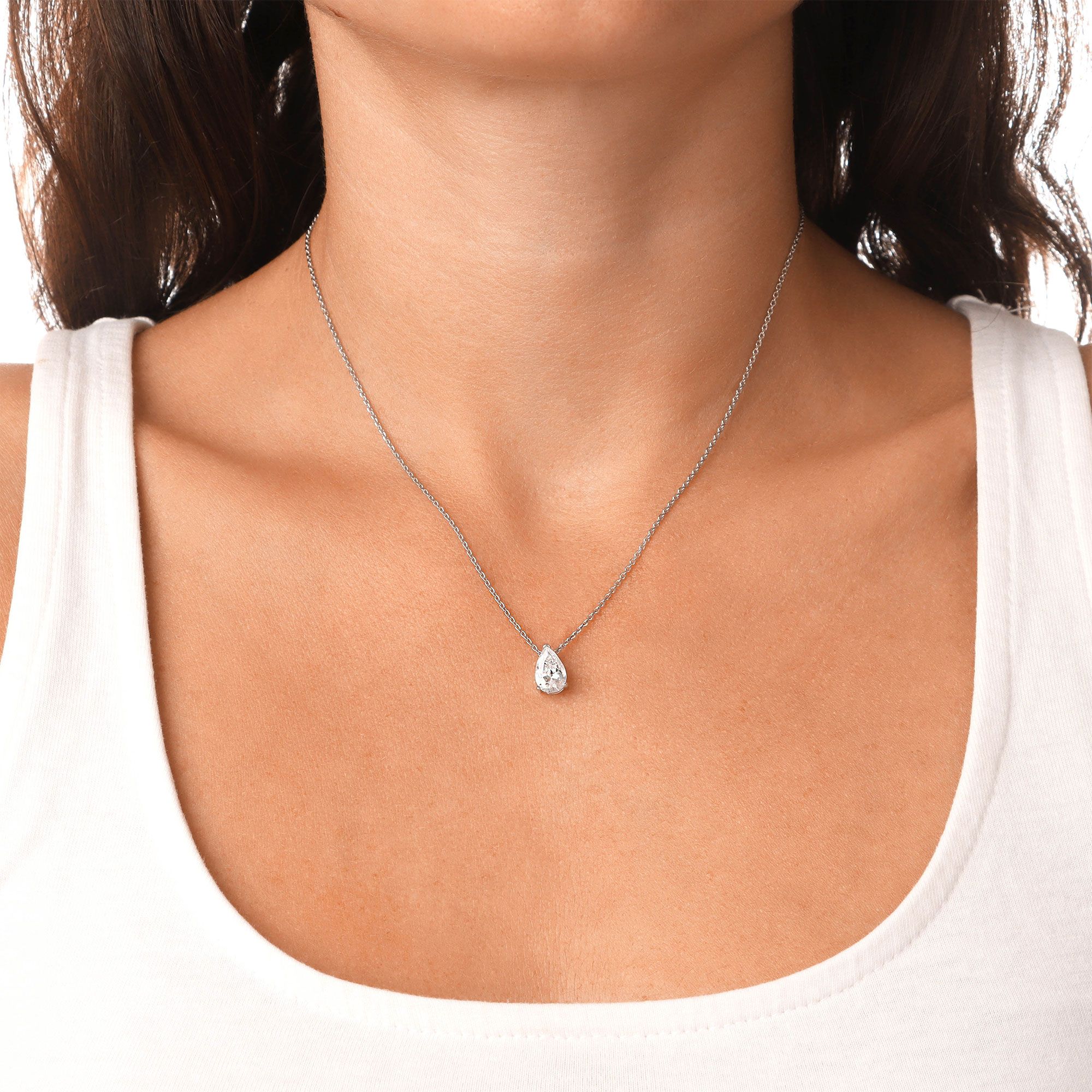 Diamonique Collana in argento 925 placcato rodio