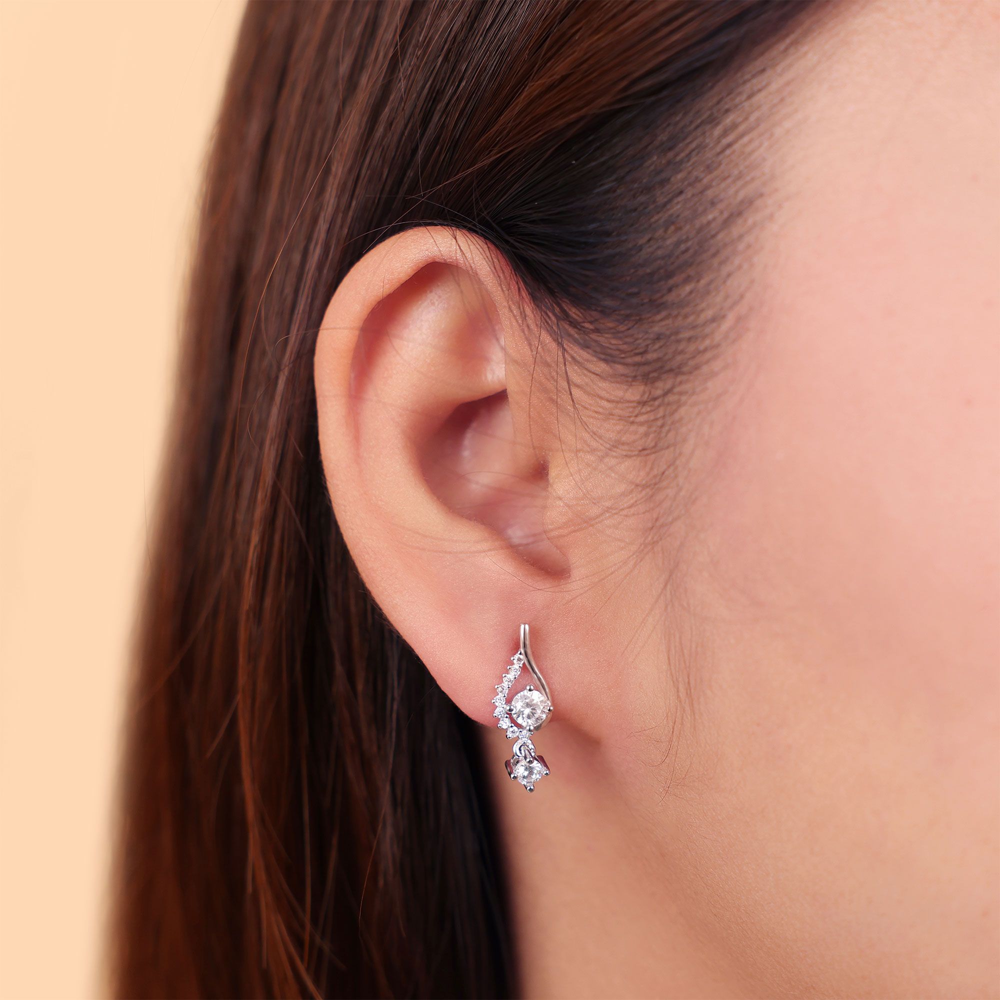 SilberDream Orecchini Pendenti In Argento 925 Con Zirconia Cubica | Goccia Lucente | Regalo In Scatola