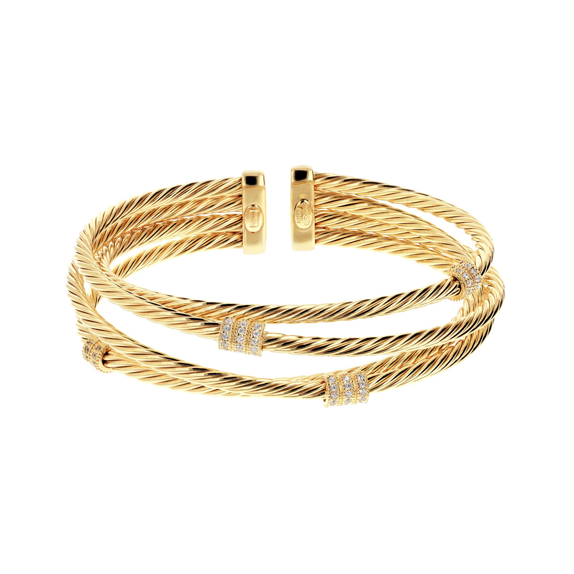 Diamonique
Bracciale a fascia
in argento 925
placcato oro giallo