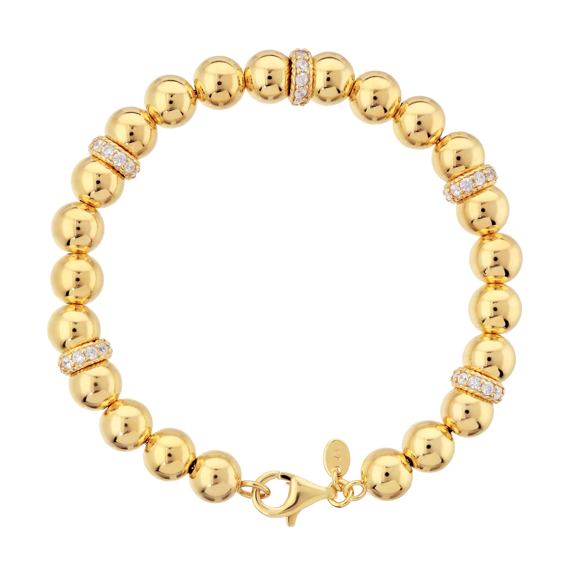 Diamonique
Bracciale
in argento 925
placcato oro giallo