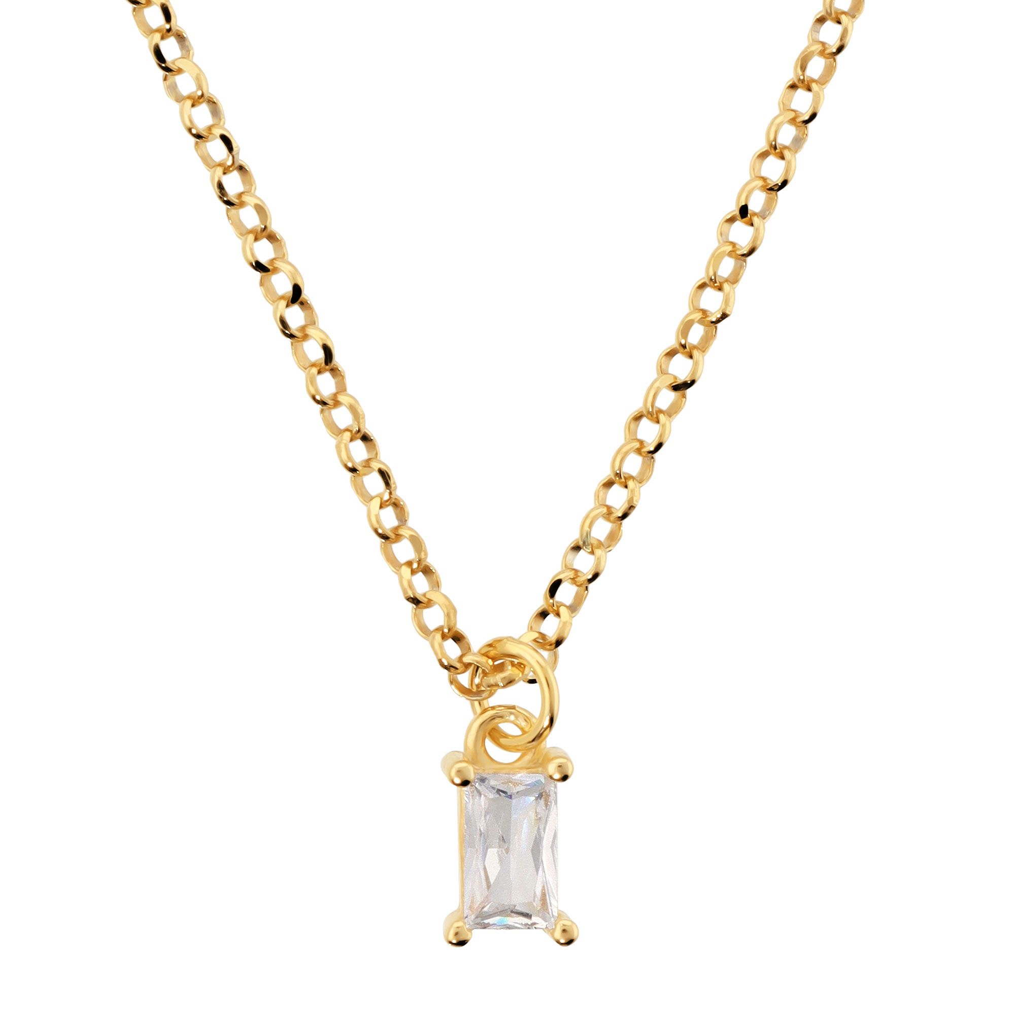 Diamonique
Collana in argento
placcato oro giallo
con pendente