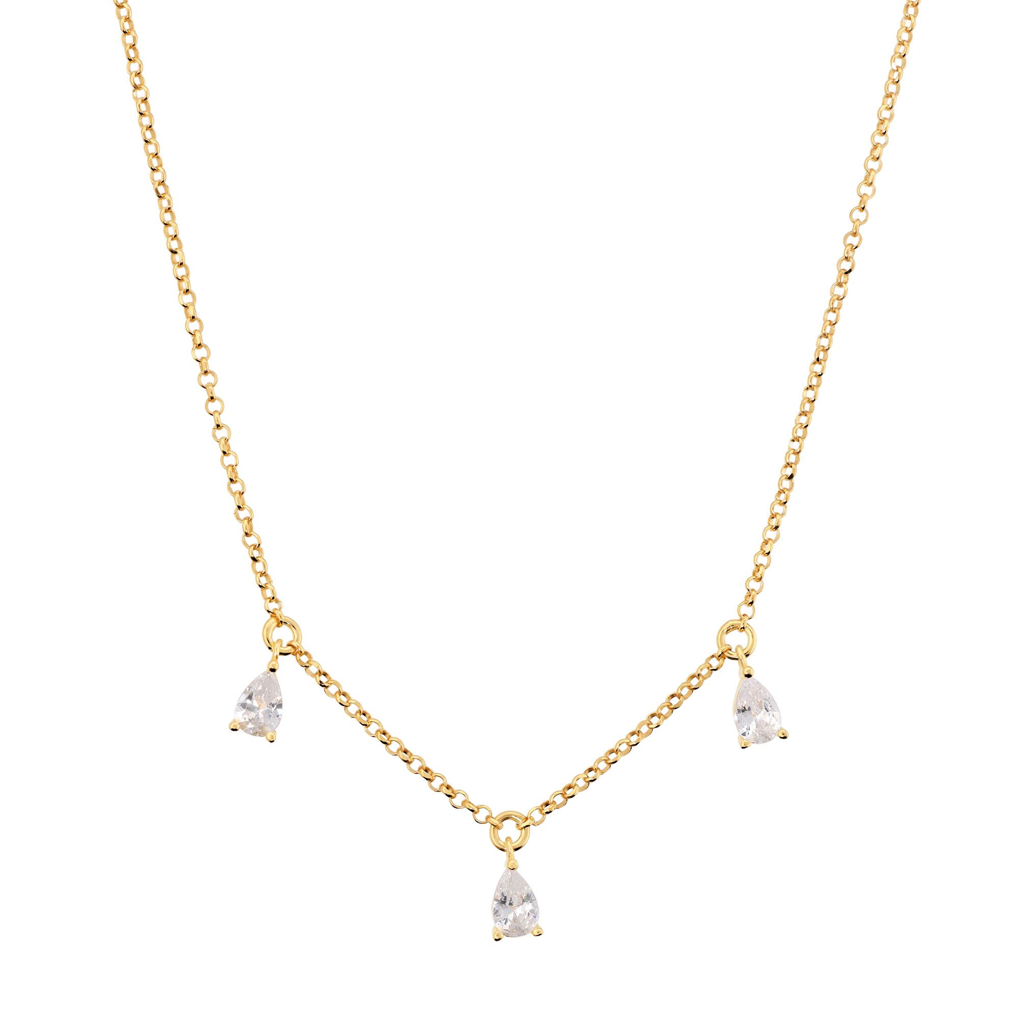 Diamonique
Collana in argento
placcato oro giallo
con tre pendenti