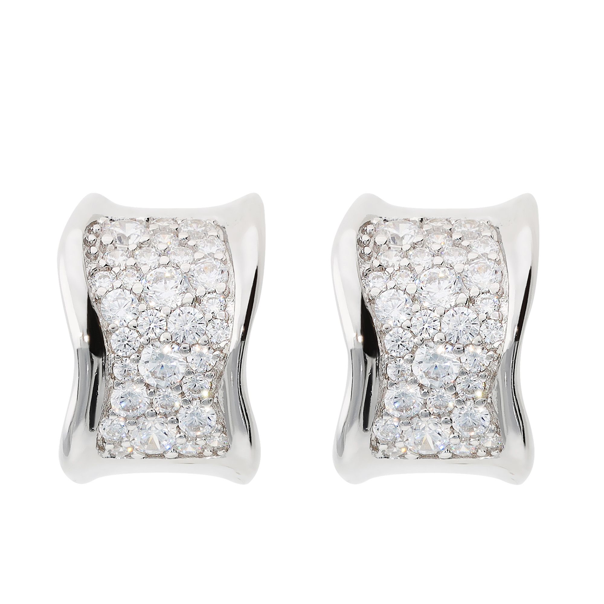 Diamonique
Orecchini a mezzo 
cerchio in argento
placcato rodio