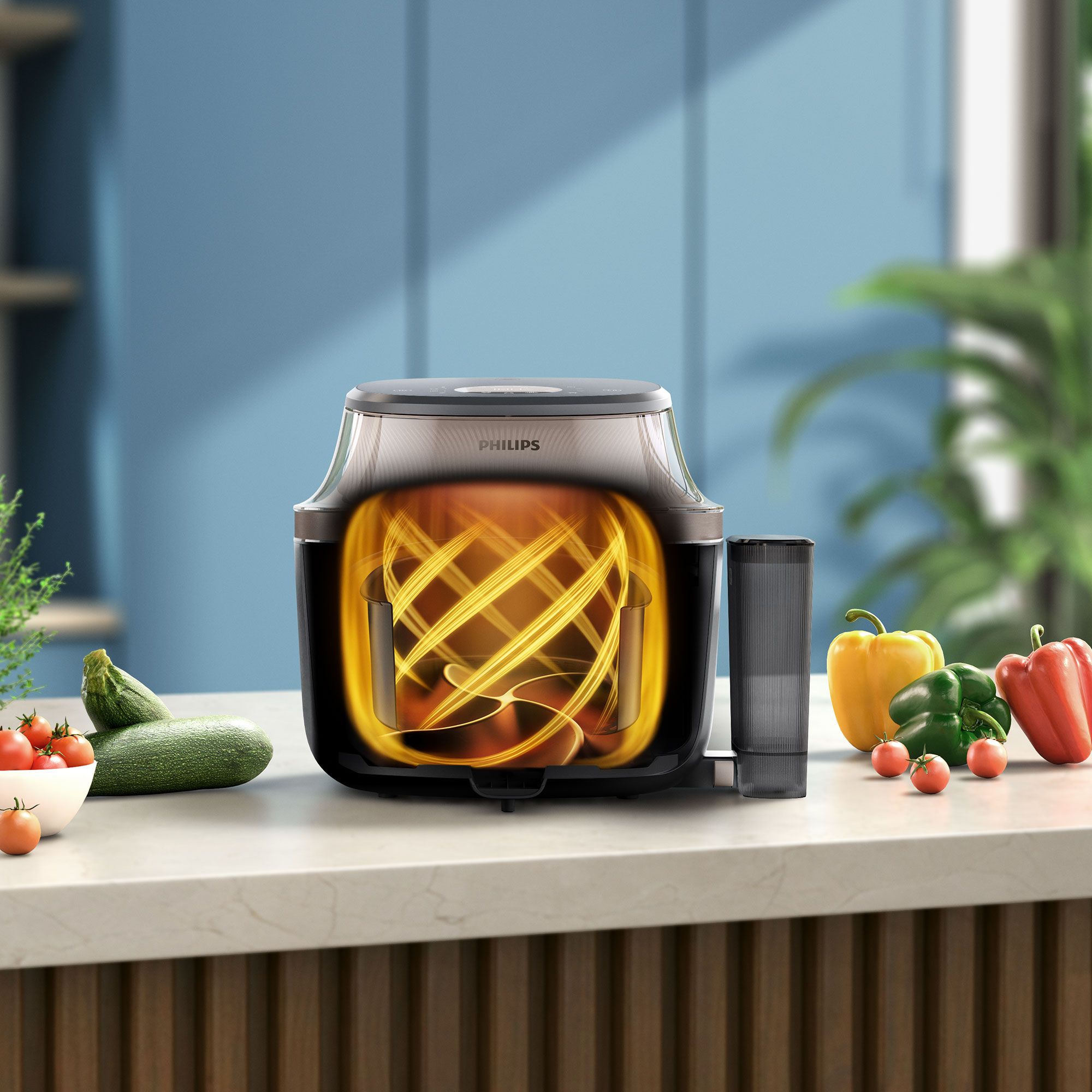 Philips Airfryer NA543 con funzione vapore e capacita 7,2 Litri