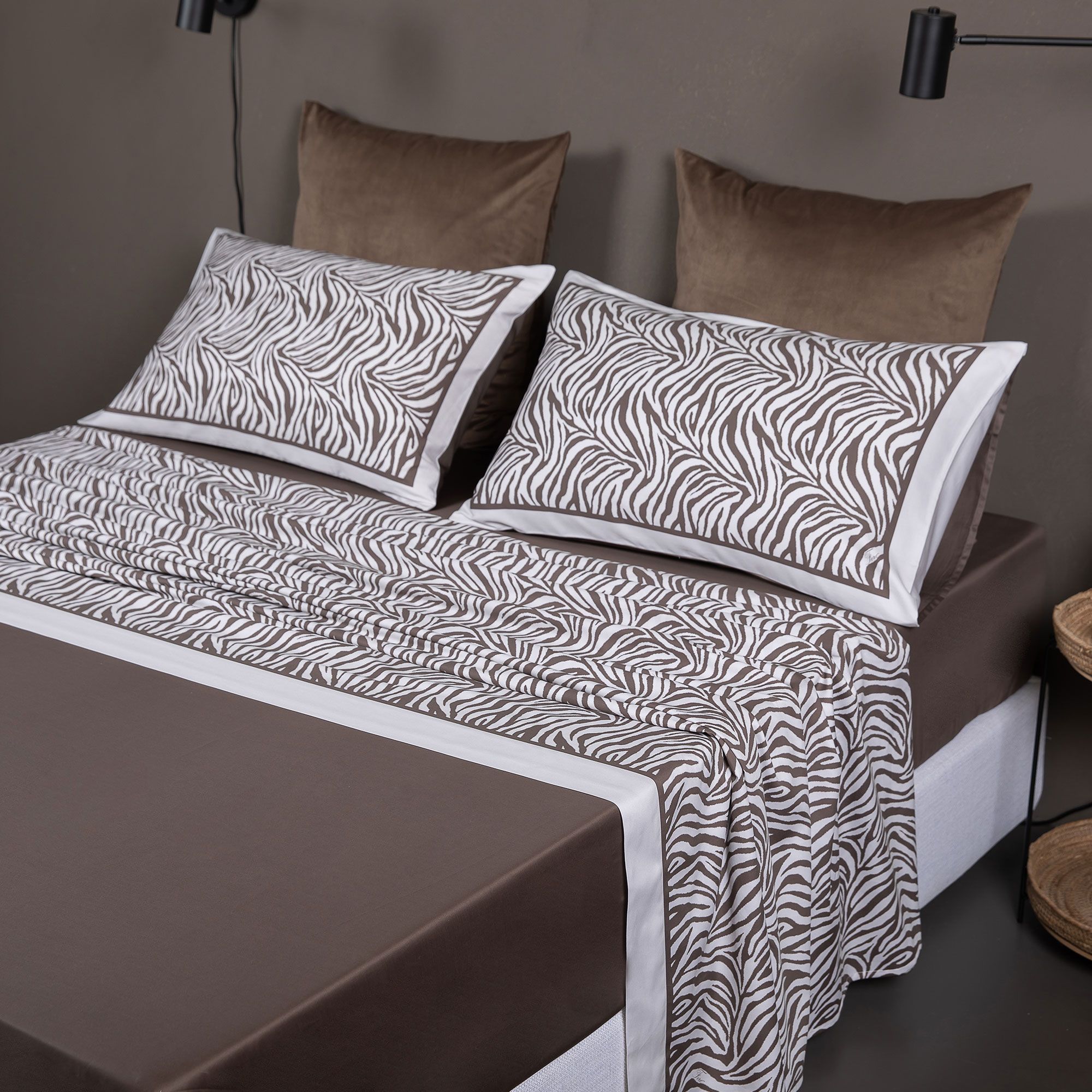 Ferò Completo letto matrimoniale Safari in raso 300 TC