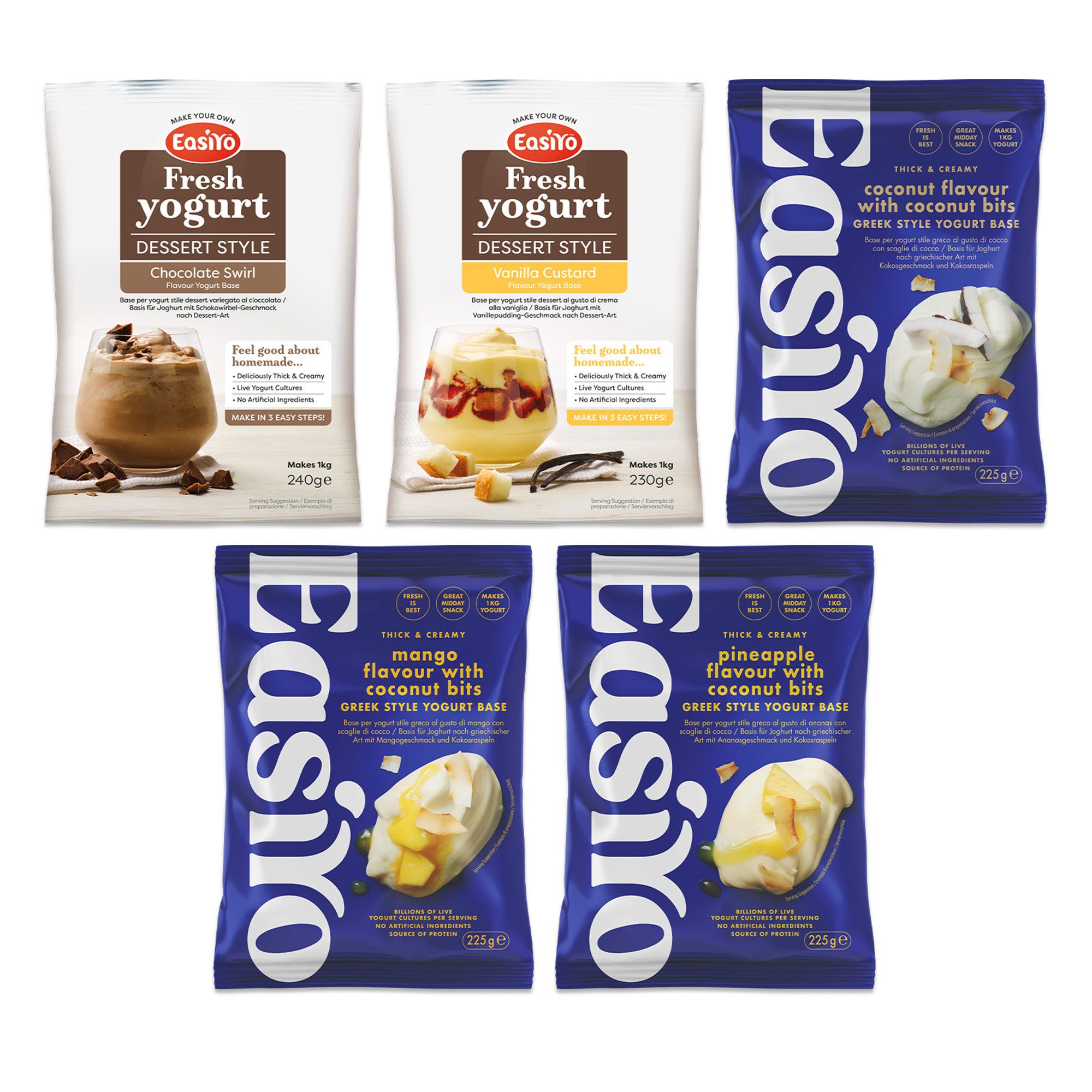 Easiyo
Set di 5 basi
di yogurt