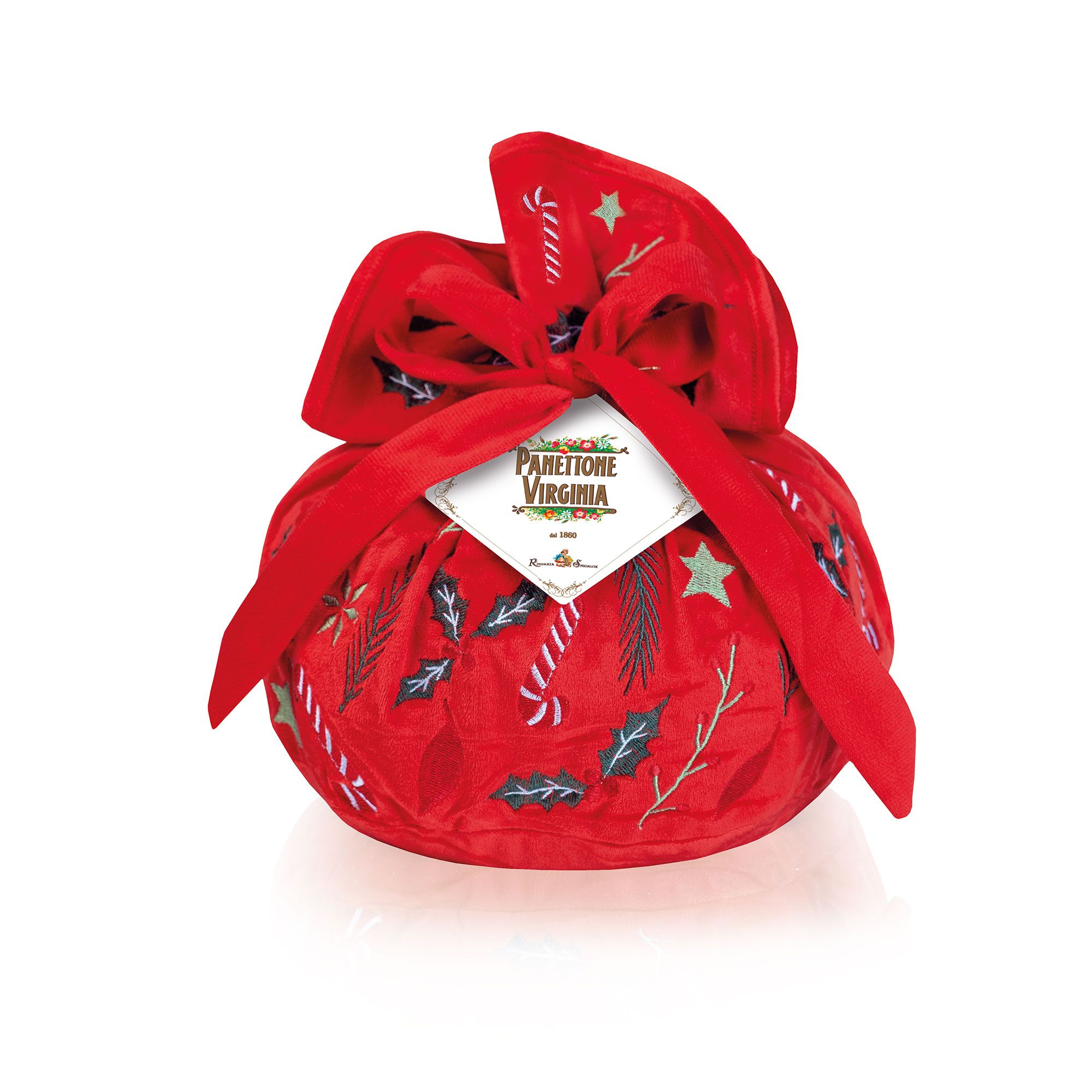 Amaretti Virginia
Panettone basso
con sacchetto in
tessuto (1000 g)