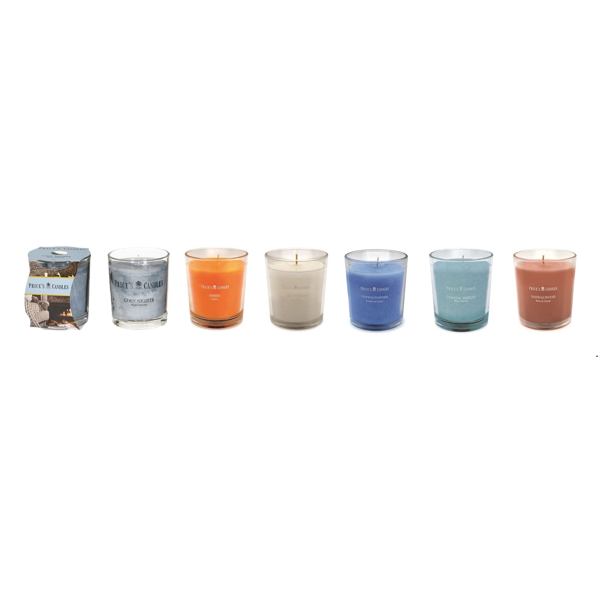 Price's Candles
Set 6 candele in
bicchiere di vetro
trasparente