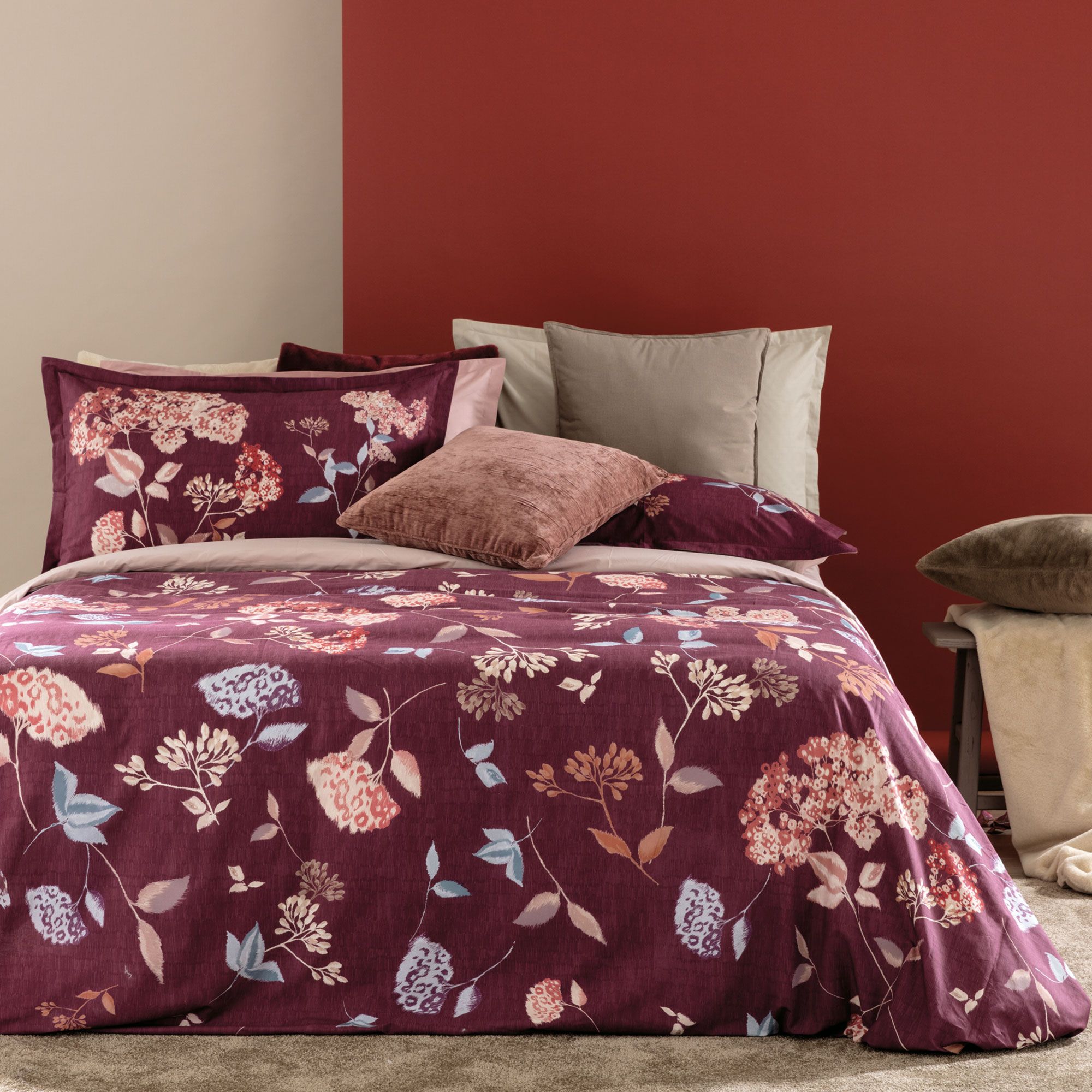 Carillo Home 
Parure copripiumino
matrimoniale Ikebana
in cotone percalle