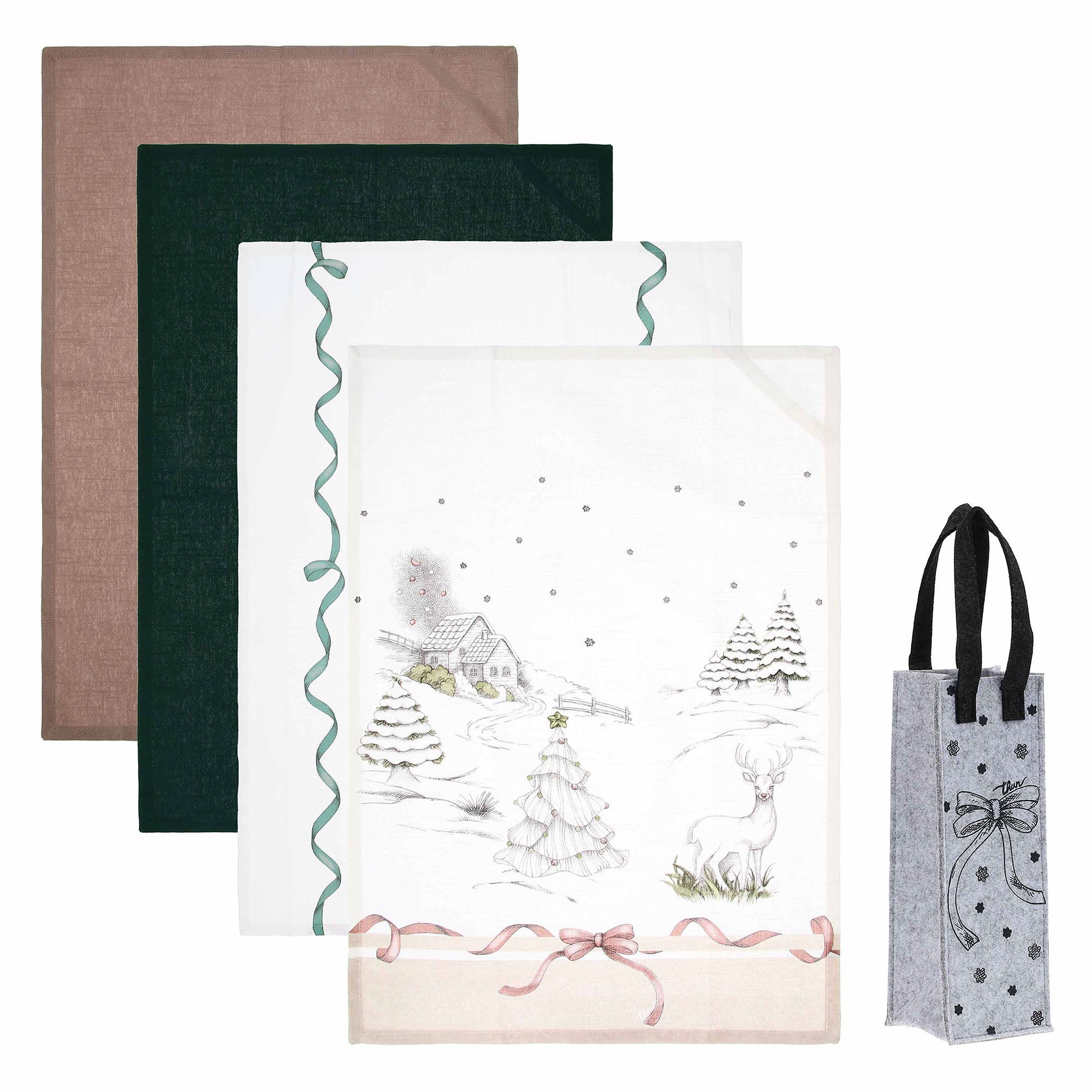 THUN
Borsa in feltro
con 4 strofinacci
in cotone