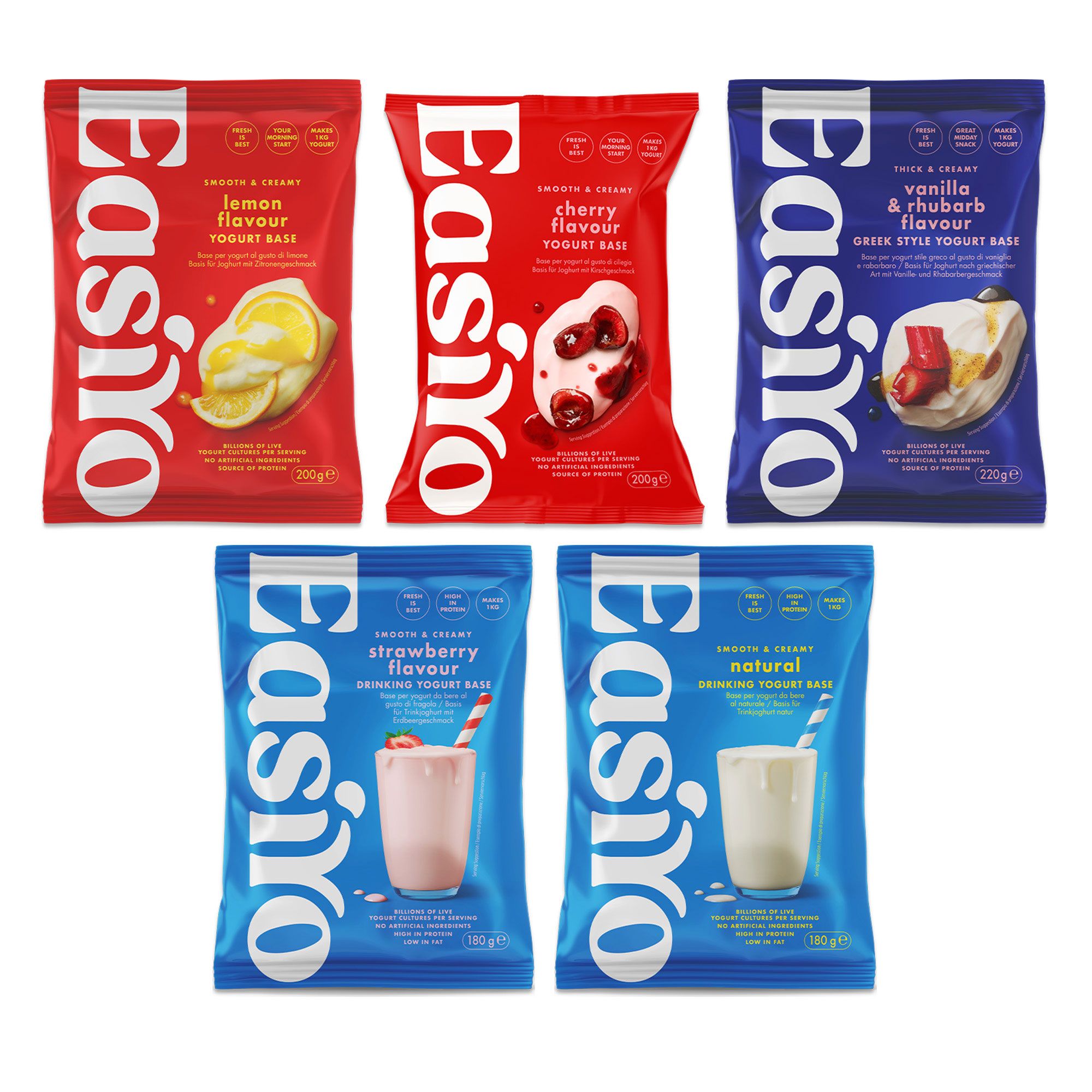Easiyo
5kg di yogurt
gusti frutta
con 2kg da bere