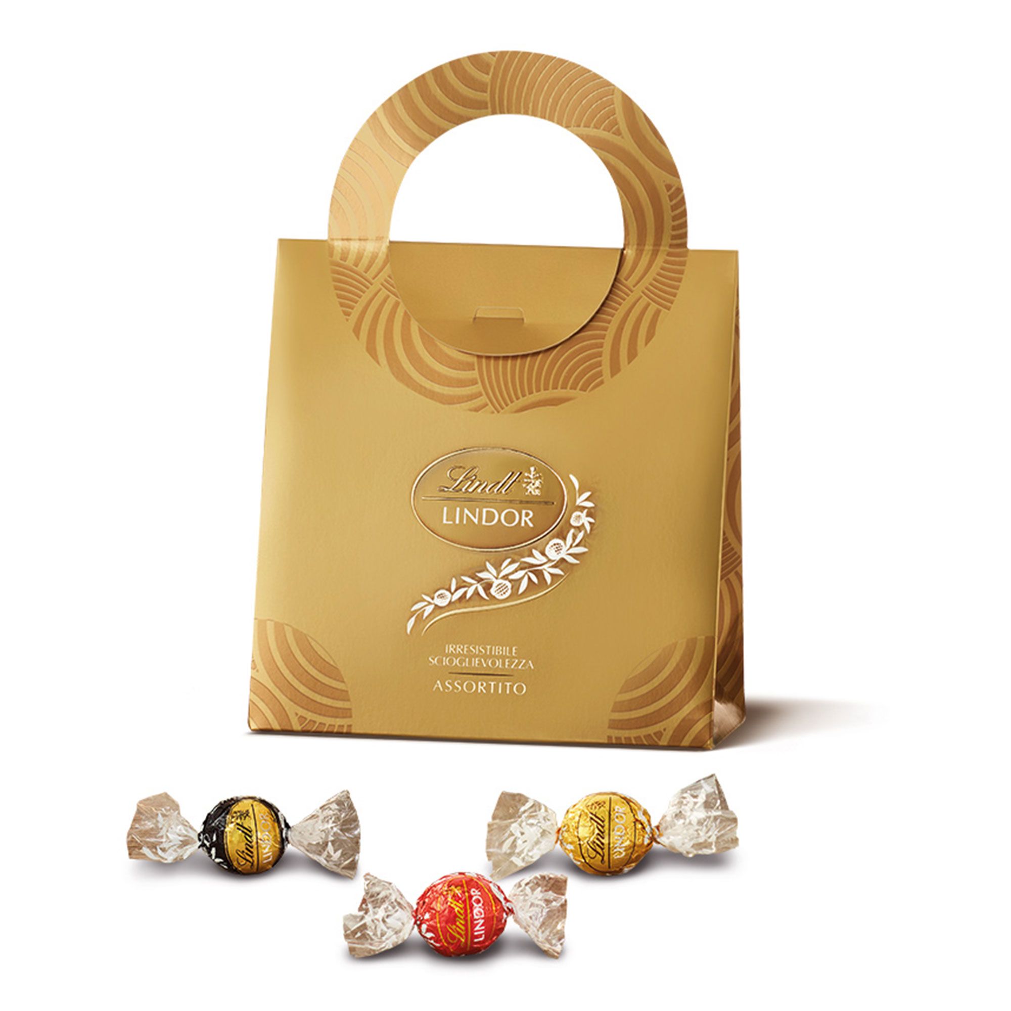 Lindt Lindor Borsa di praline di cioccolato al latte in gusti misti