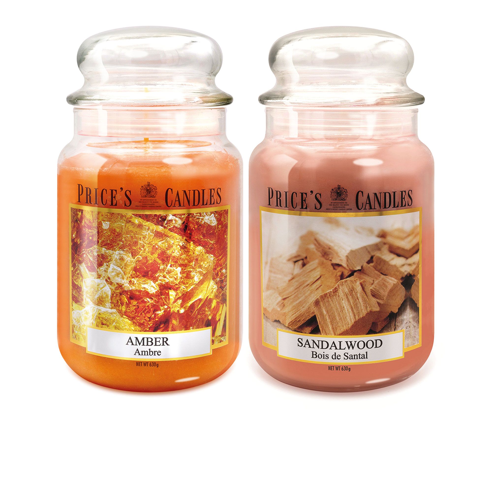 Price's Candles
Set 2 candele
in giara grande Ambra
e Sandalo (630 g)