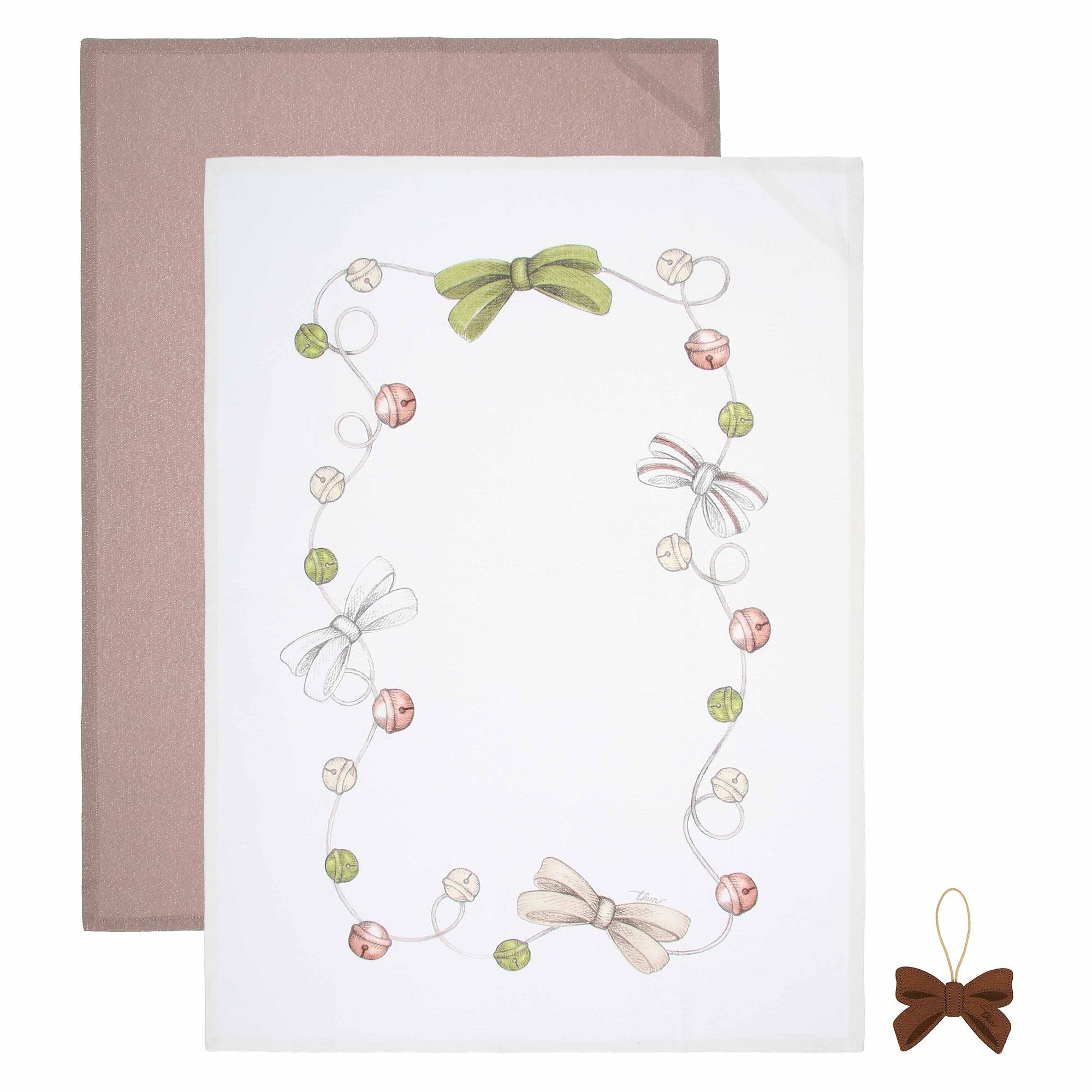 THUN
Set 2 strofinacci
con addobbo
100% cotone