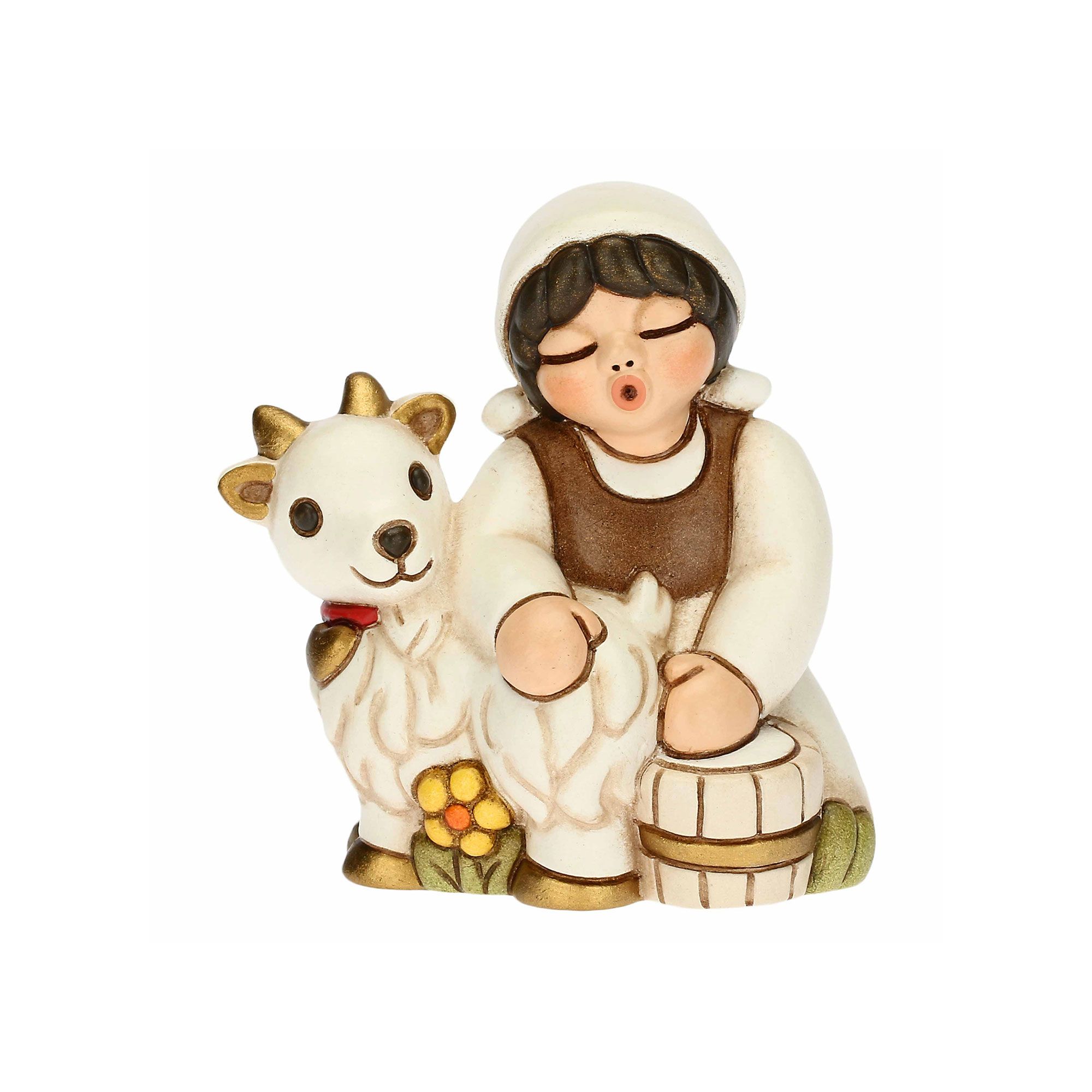 THUN
Statuina presepe
pastorella con capra
in ceramica