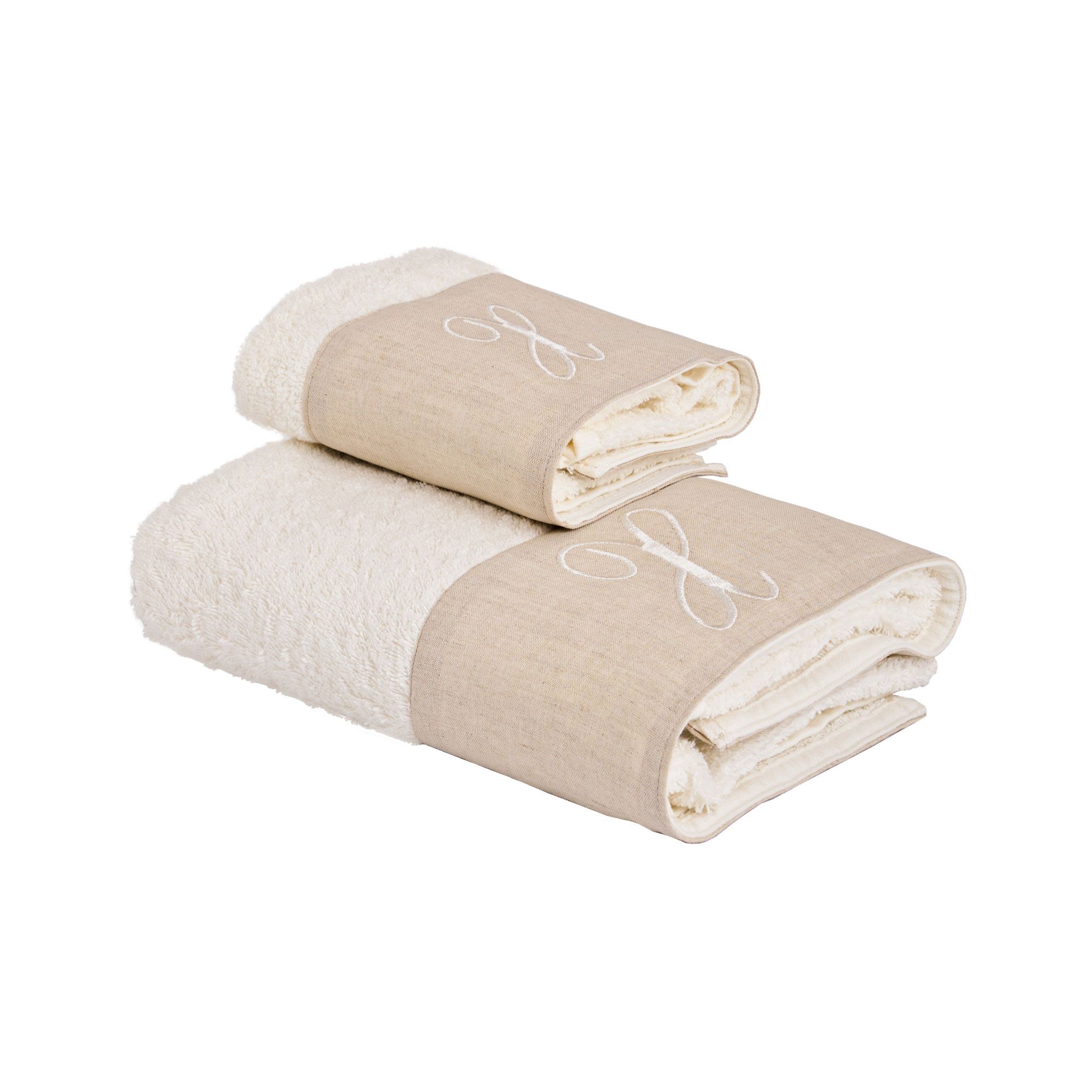 Biancoperla
Set 2 asciugamani
viso + ospite in
spugna di puro cotone