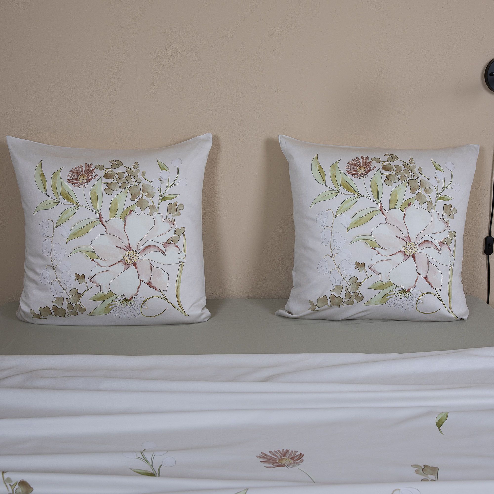 Ferò Coppia di federe arredo Fiori e Favole in cotone 300TC