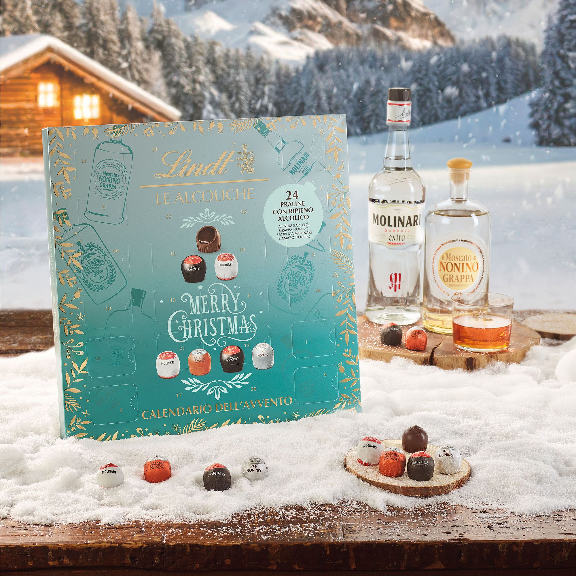 Lindt
Calendario Avvento
con praline alcoliche
di cioccolato ripieno