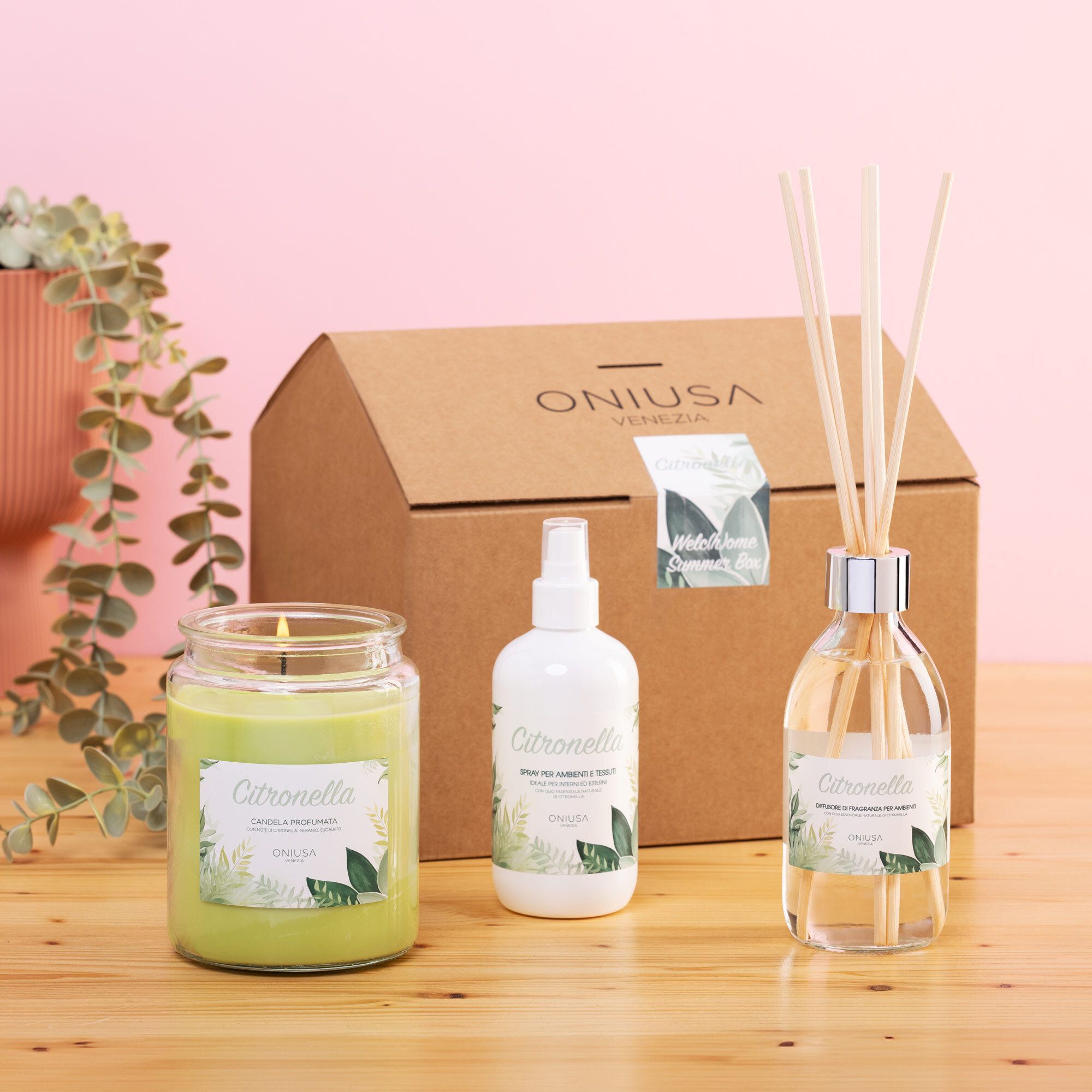 QVC Oniusa Venezia Kit con diffusore candela e spray ambiente e tessuti