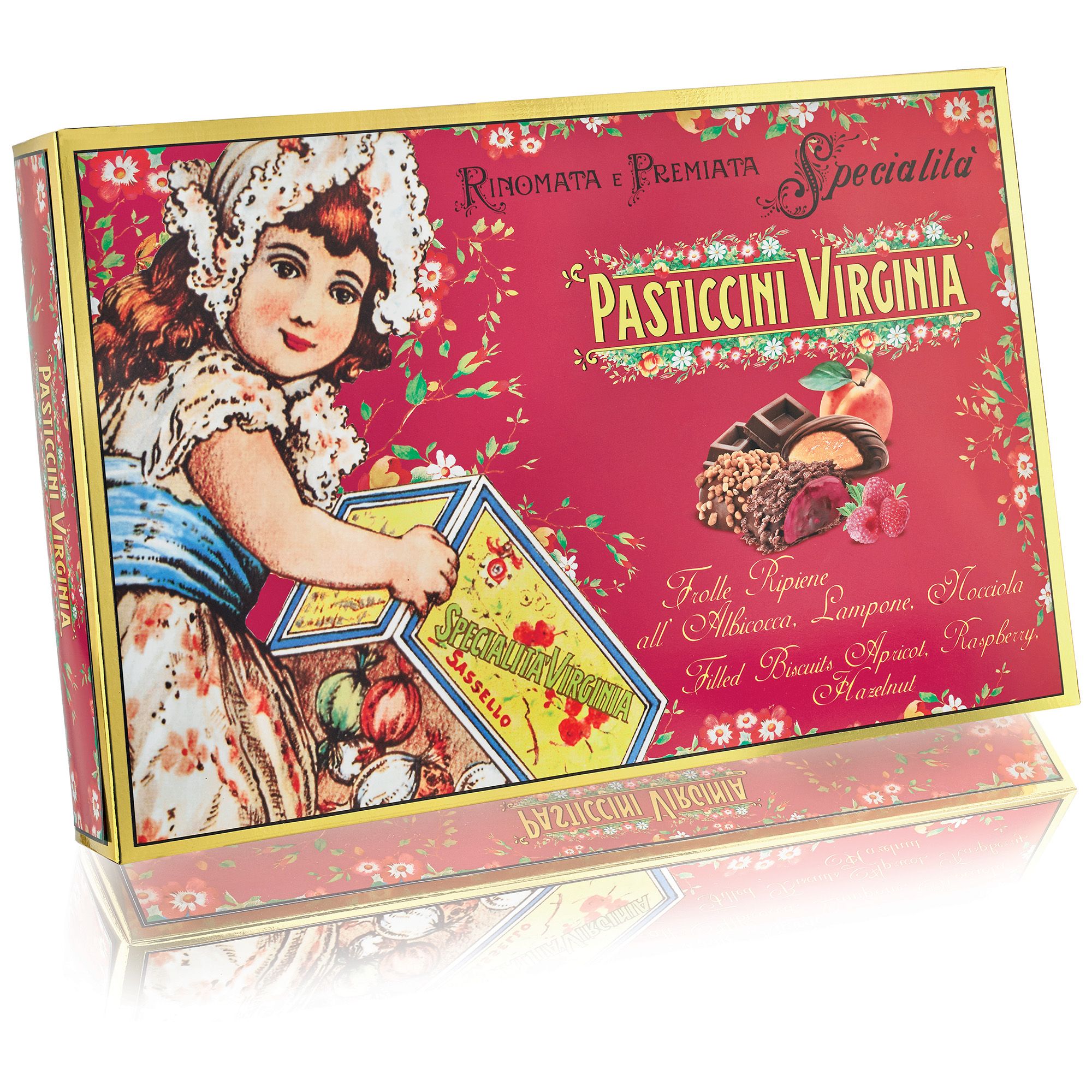 Amaretti Virginia
Scatola regalo con
sacherine,cuorlampone
e cuornocciola (200g)