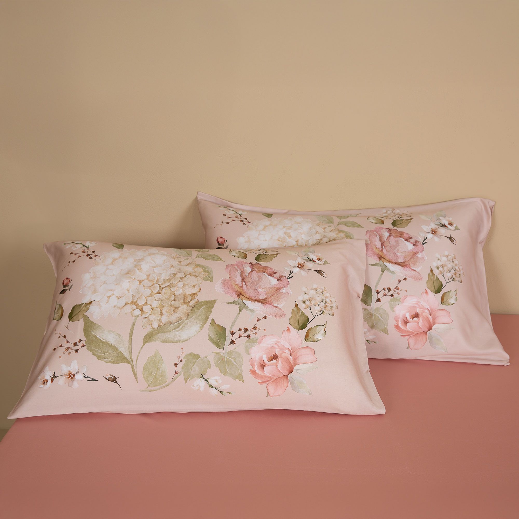 Ferò 2 federe Secret Garden in raso di cotone (50x80cm)