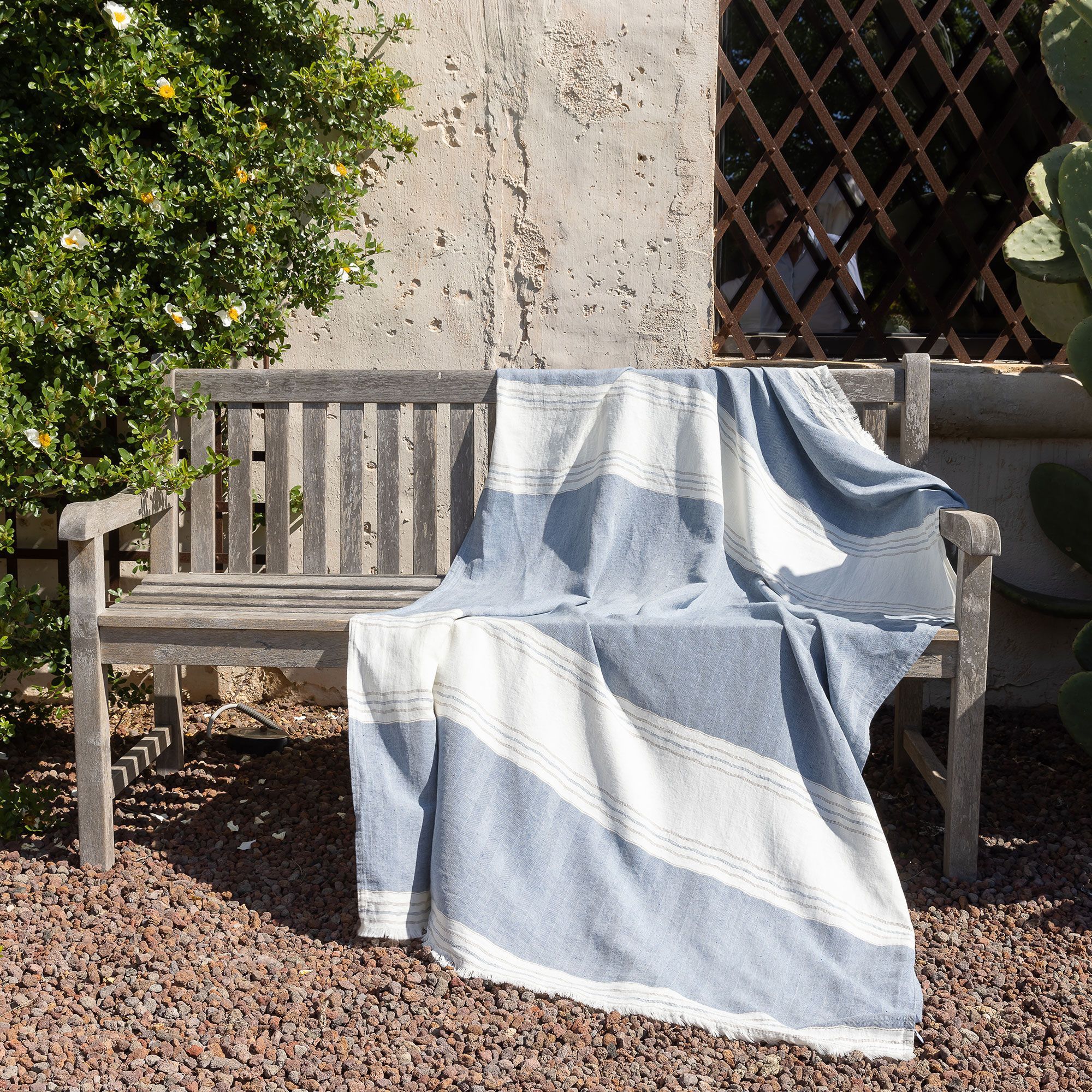 Ferò Plaid Gallipoli in misto lino garment wash