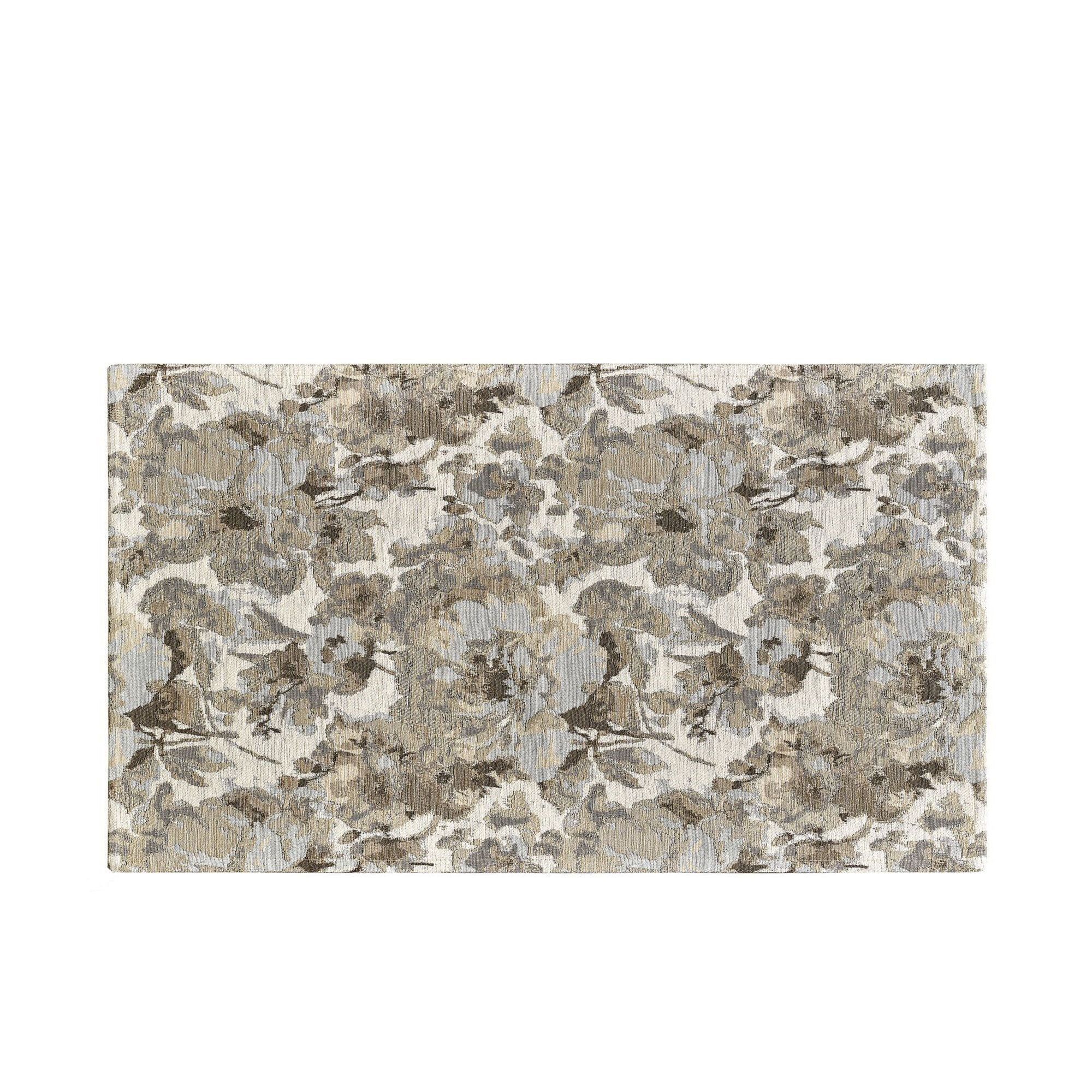 Tappeto Floreale Pierre Dubai Beige E Verde Acqua – Ciniglia 85x150 Cm, Antiscivolo E Lavabile