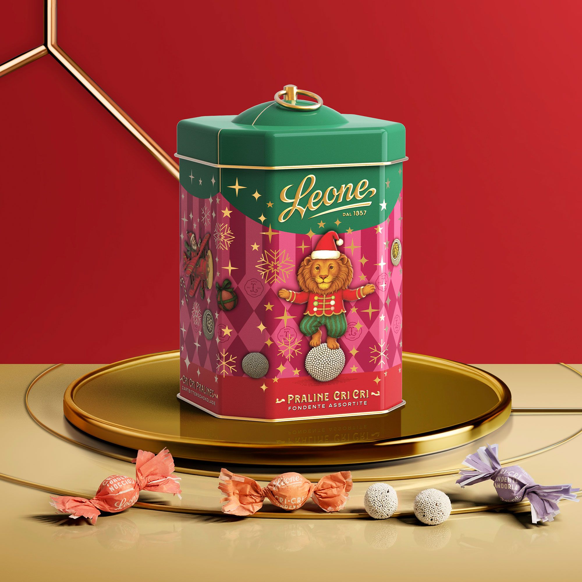 Pastiglie Leone
Cri Cri fondenti
assortiti in latta
lanterna (130g)