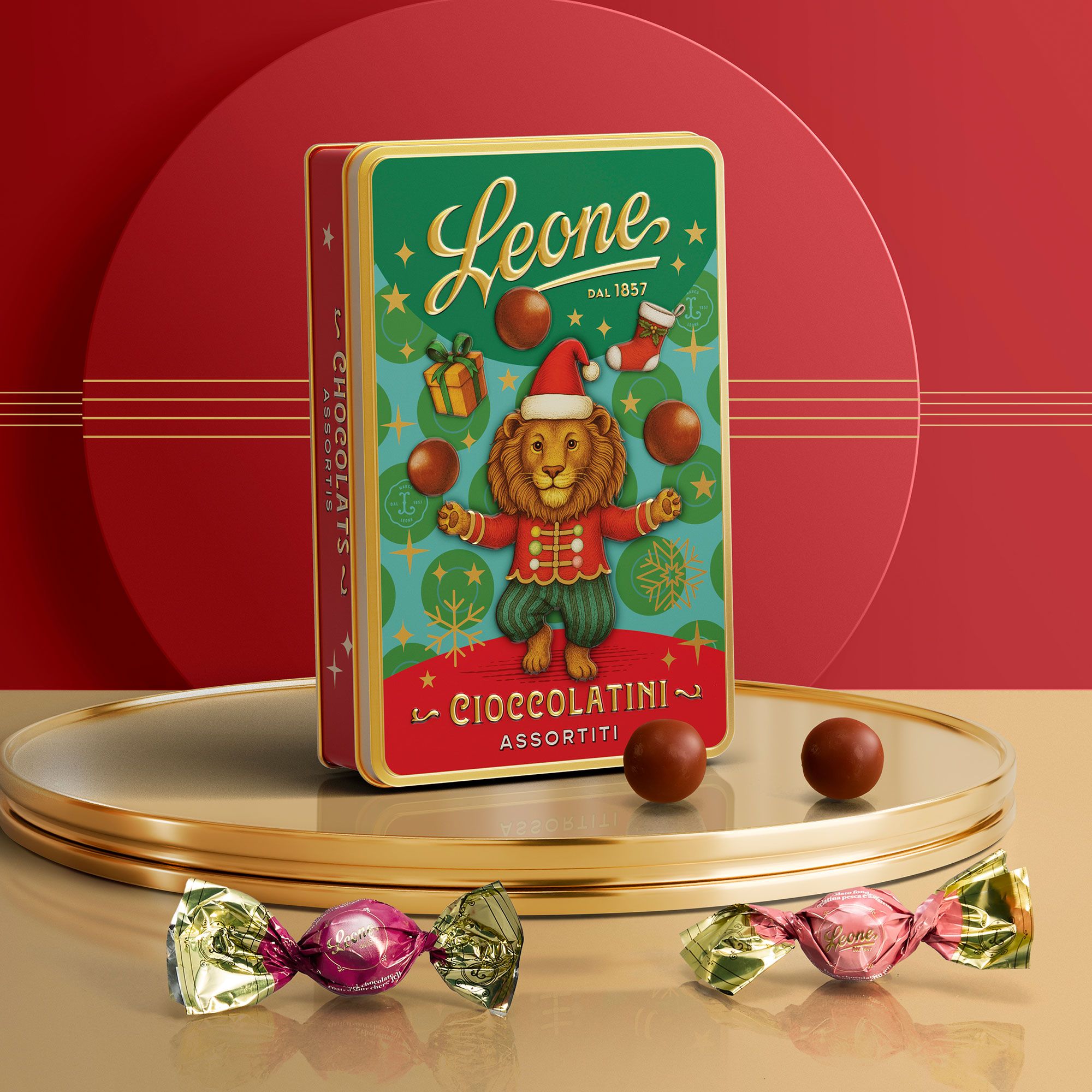 Pastiglie Leone
Praline assortite
e gelée alla frutta
(200g)