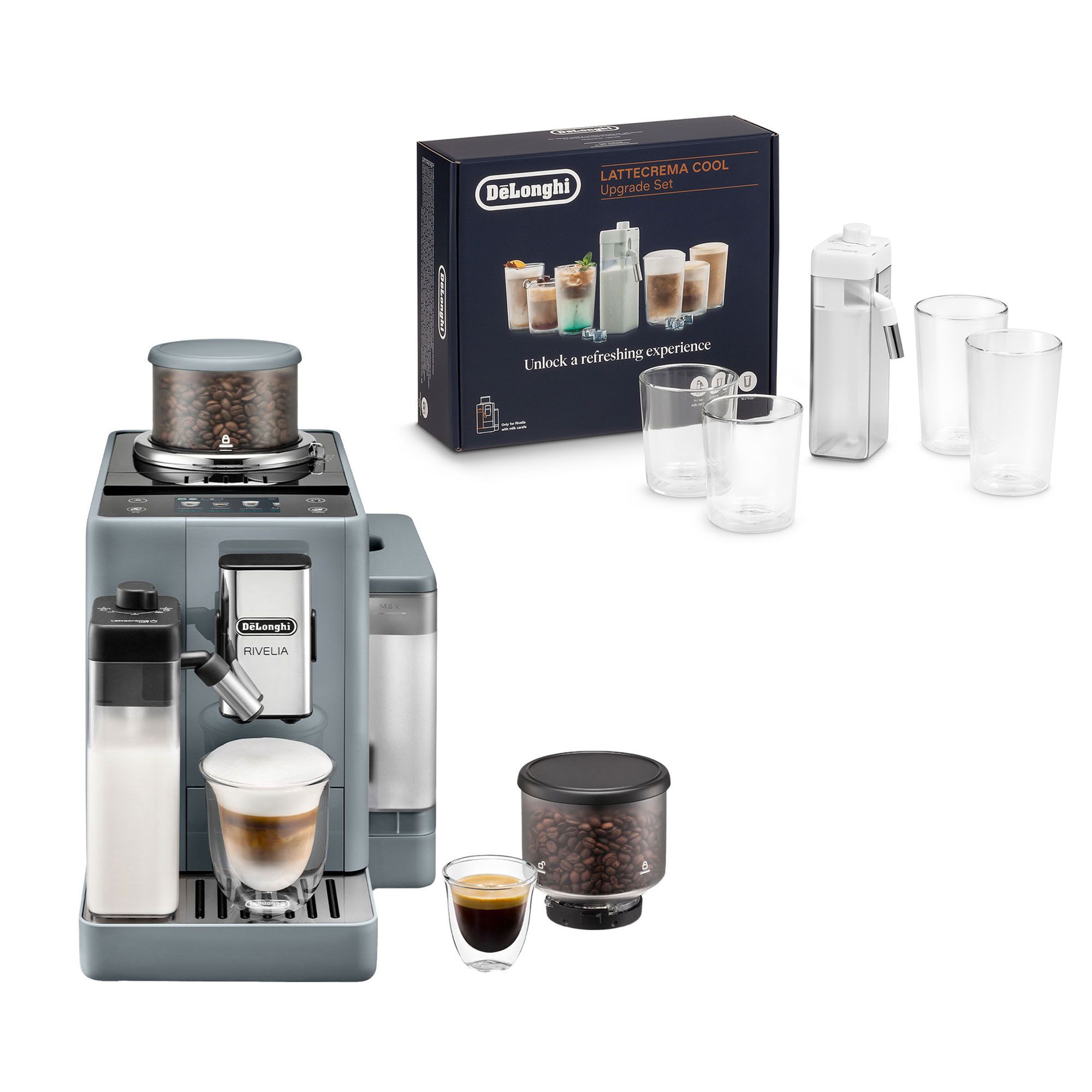 De'Longhi Rivelia Macchina caffè+ set LatteCrema Cool
