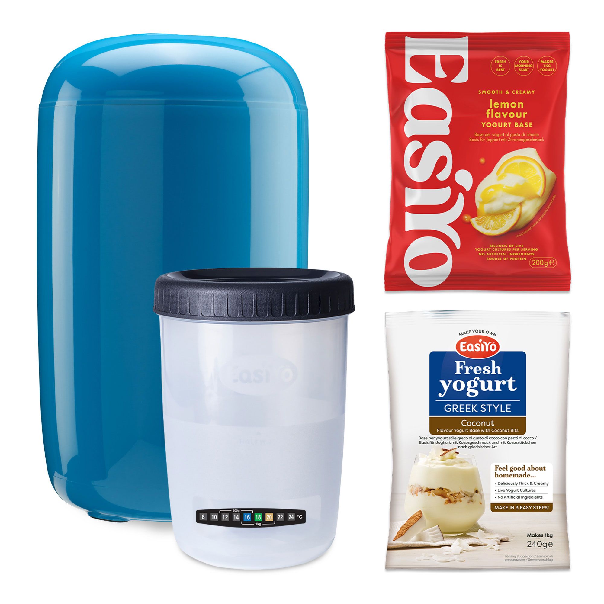 EasiYo Set yogurtiera, barattolo e 2 kg di yogurt a scelta