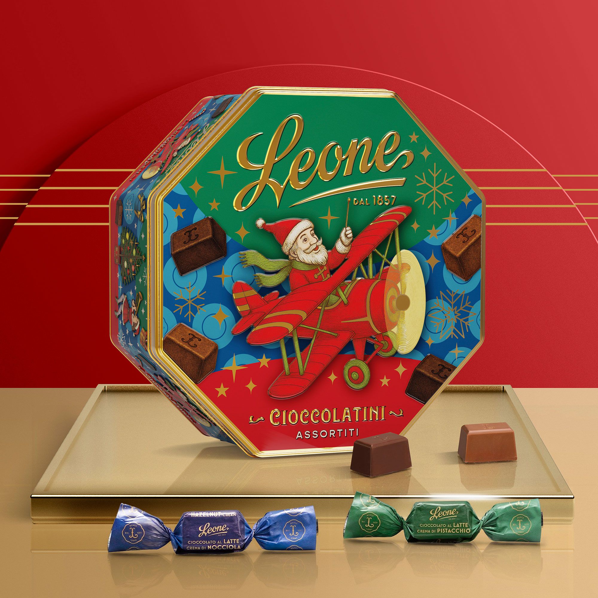 Pastiglie Leone
Cioccolatini
assortiti in latta
(450g)