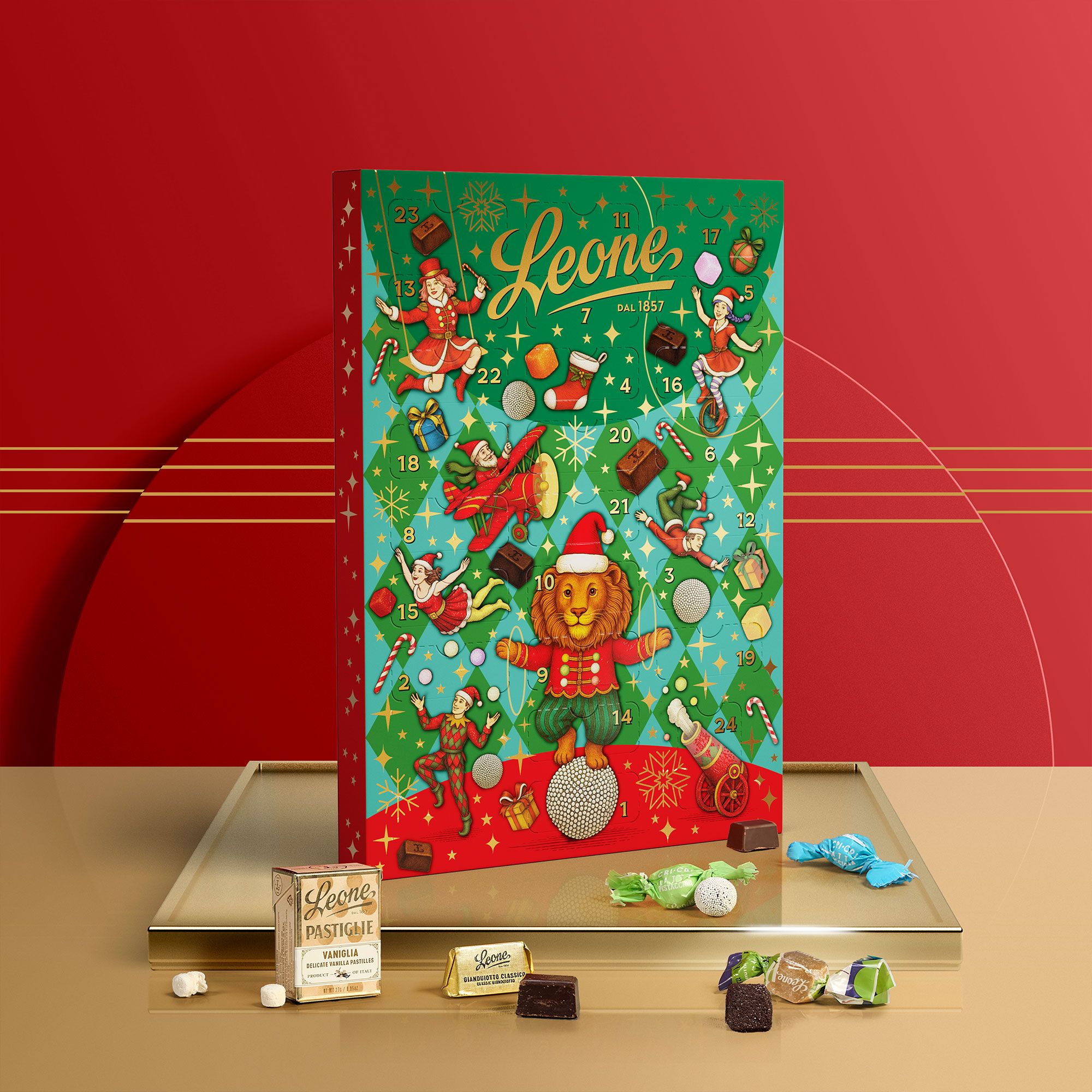  Pastiglie Leone
Calendario
dell'avvento confetti
e praline (220g)