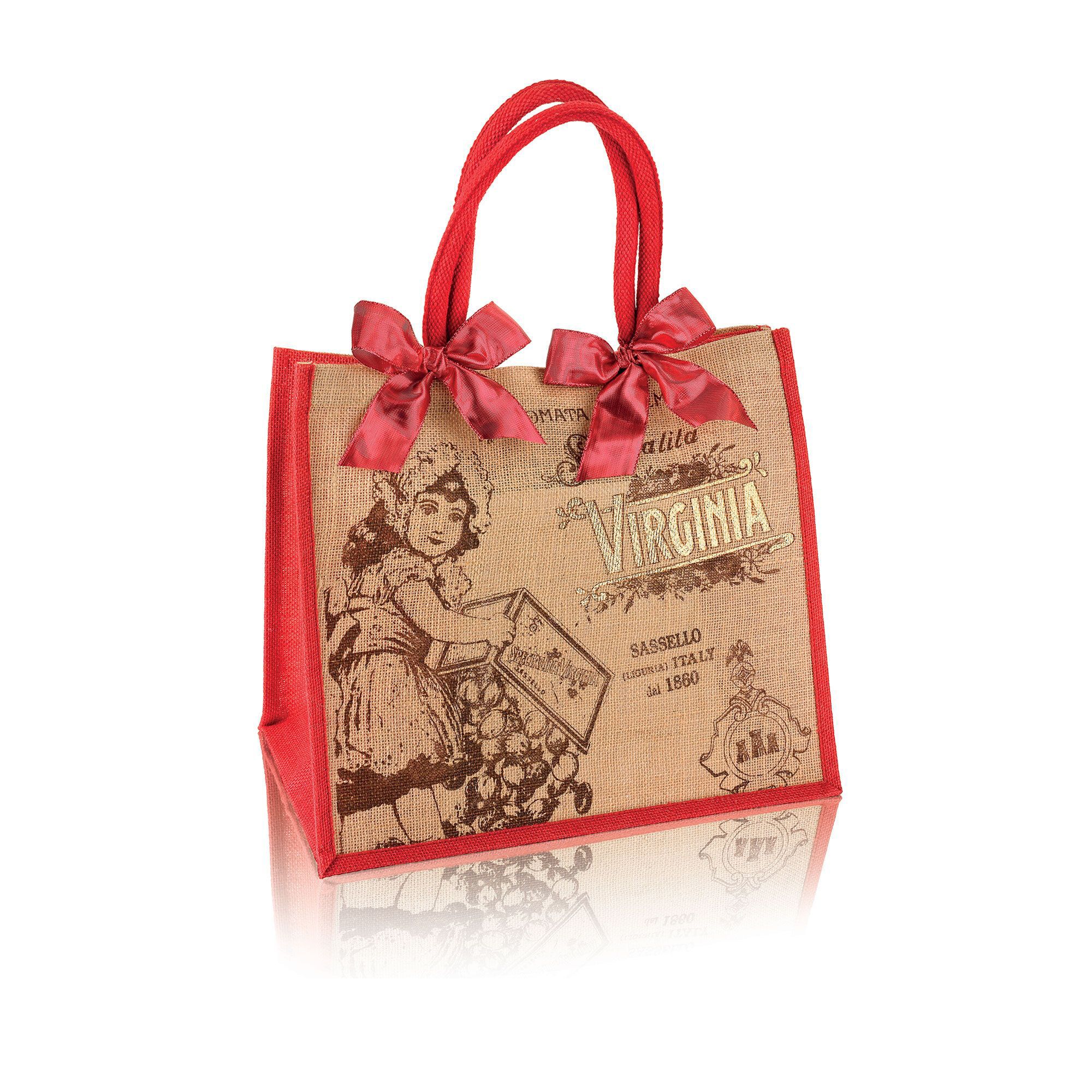 Image of Amaretti Virginia Panettone o Pandoro da 1kg con borsa in yuta061