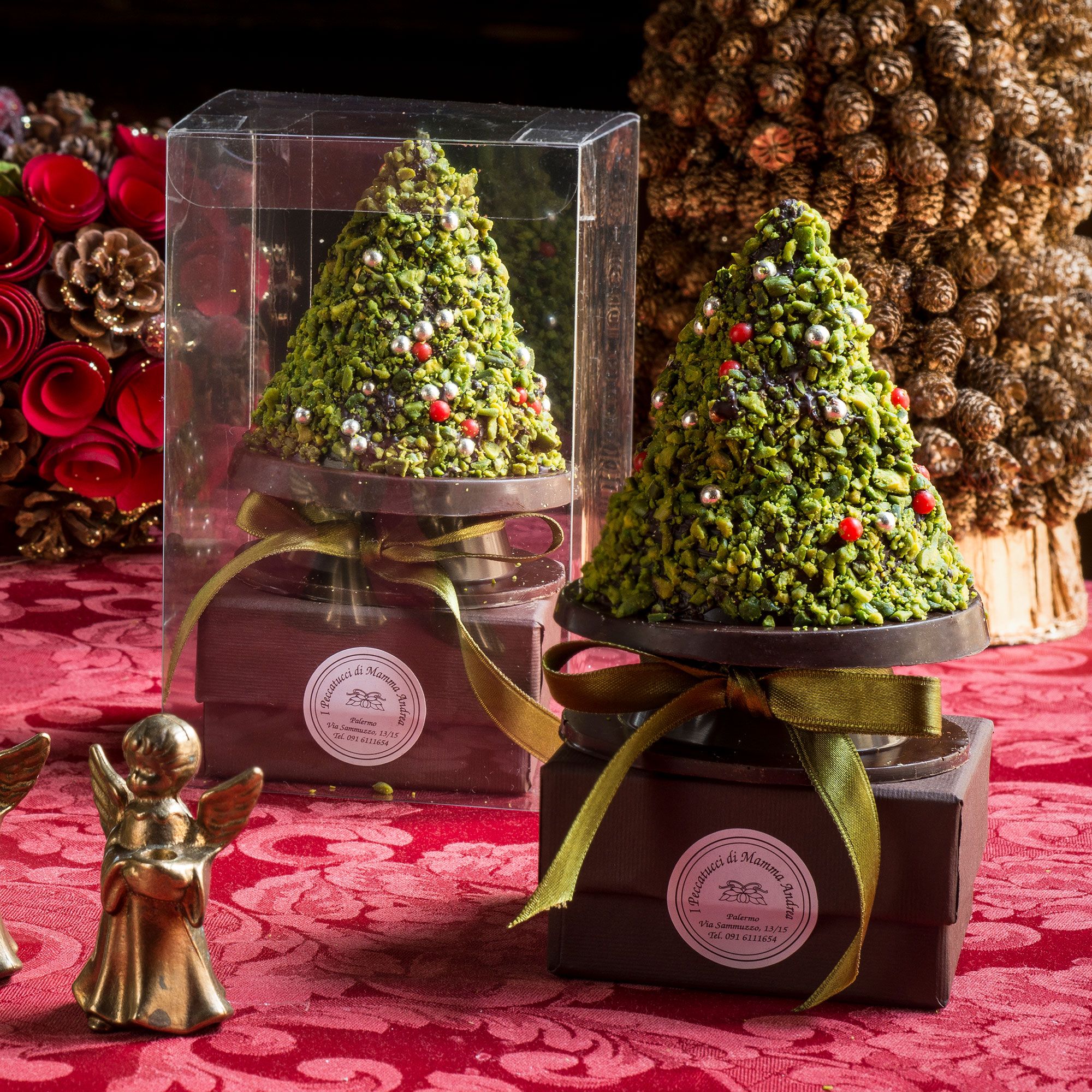 I peccatucci di Mamma
Albero di cioccolato
fondente con
pistacchio