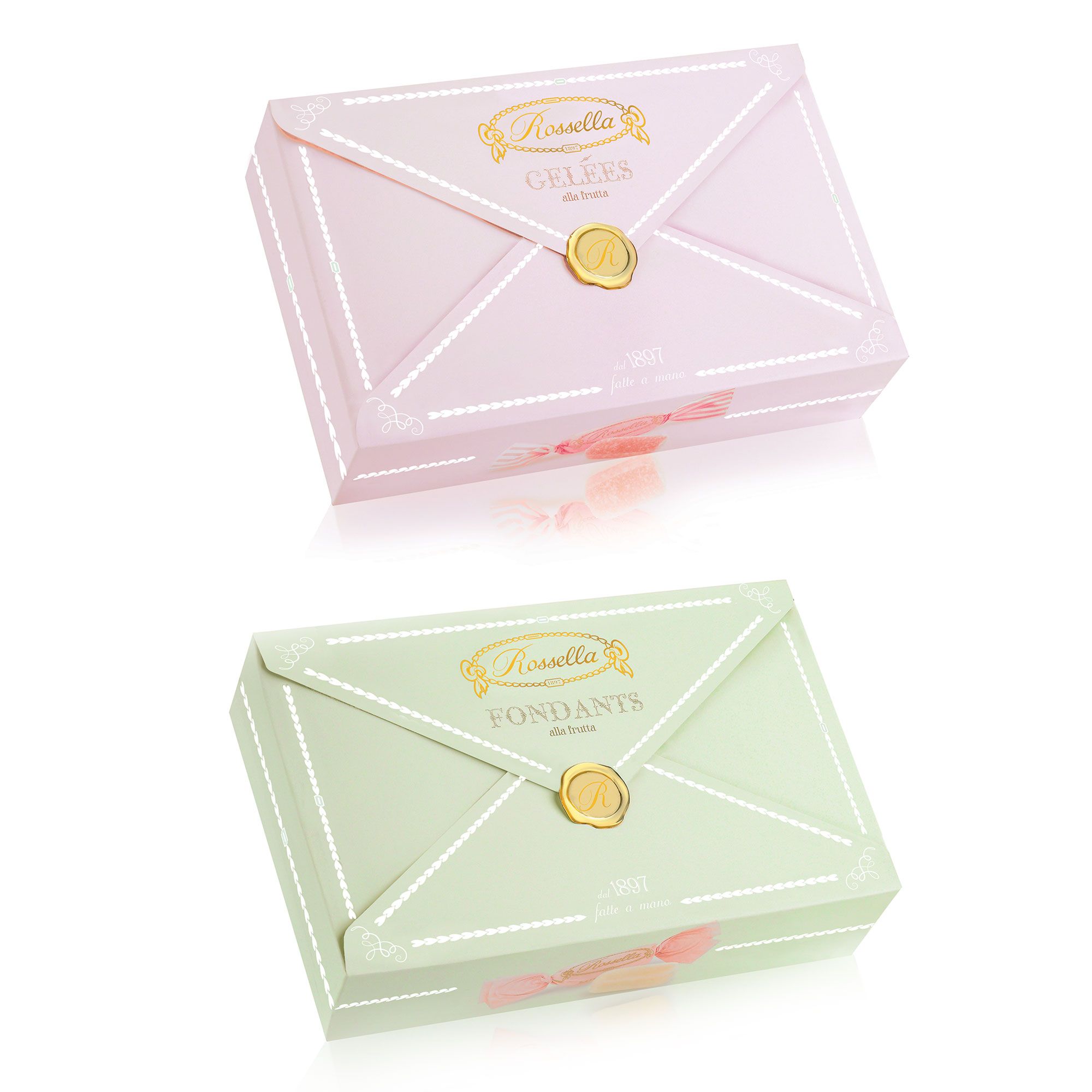 Caramelle Rossella
Kit Lettera regalo:
fondants e gelatine
alla frutta (2x180 g)