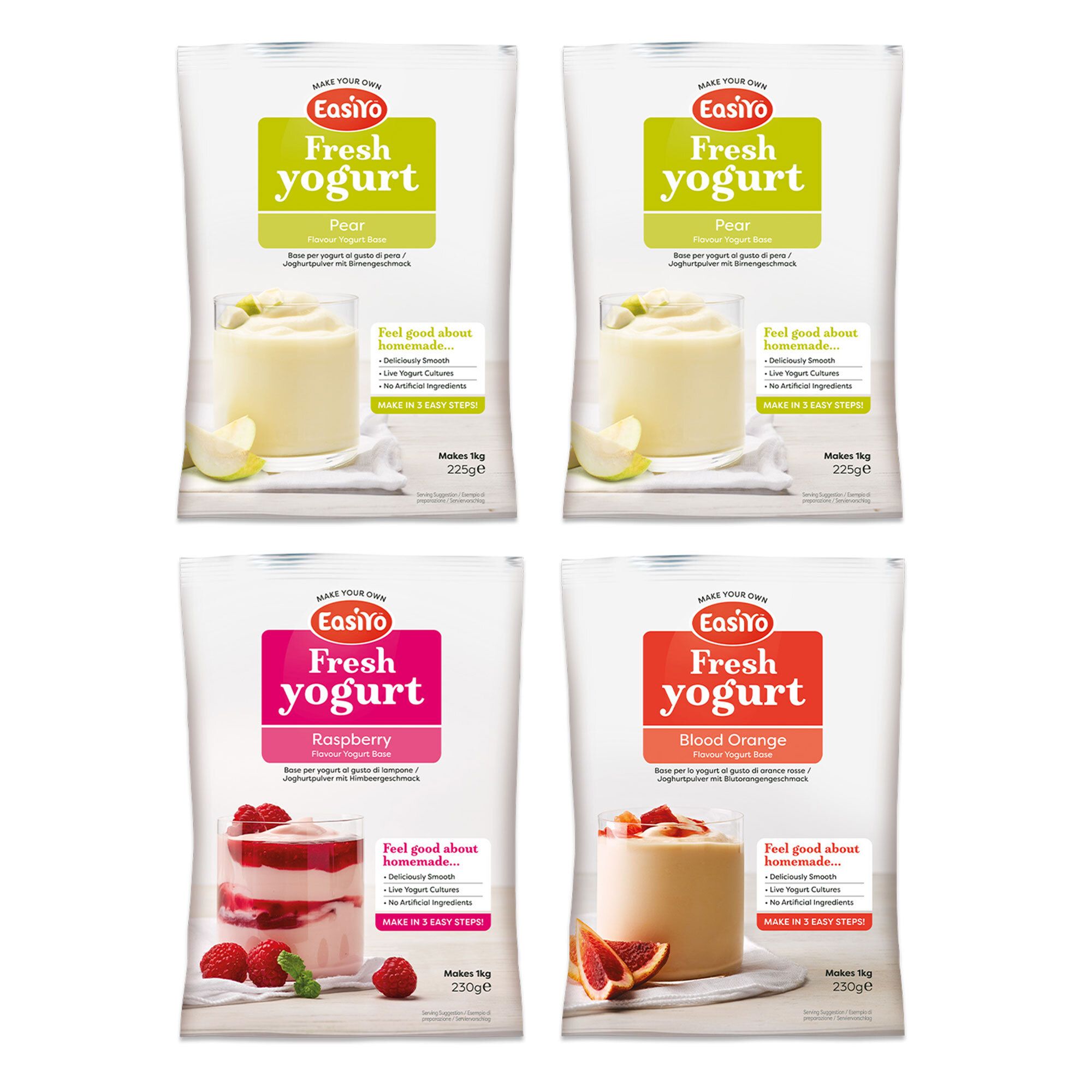 QVC Easiyo 4 kg di yogurt: Pera Lampone Arancia Rossa