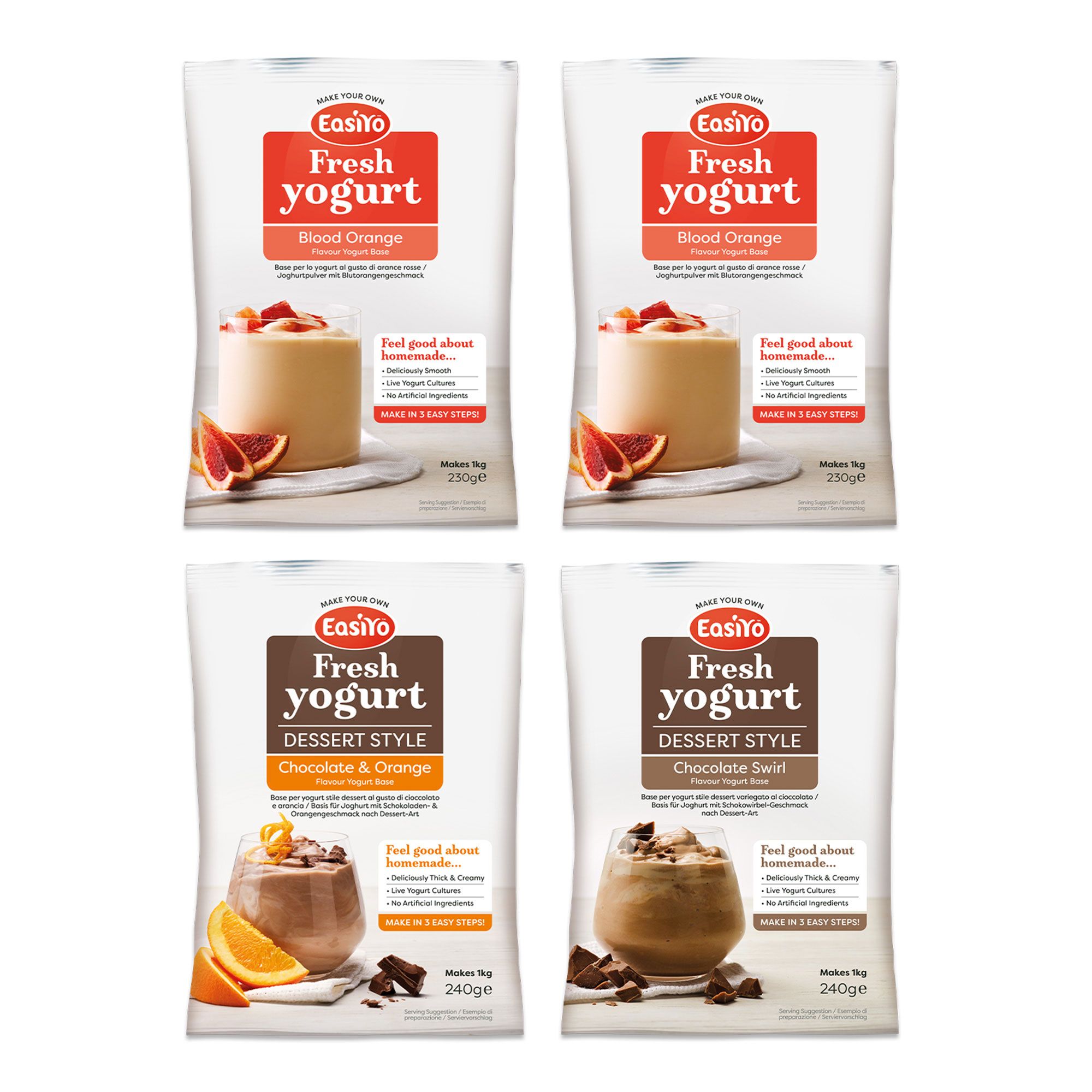 Image of EasiYo Kit 4kg di yogurt: cioccolato, arancia, cioccolato&arancia061