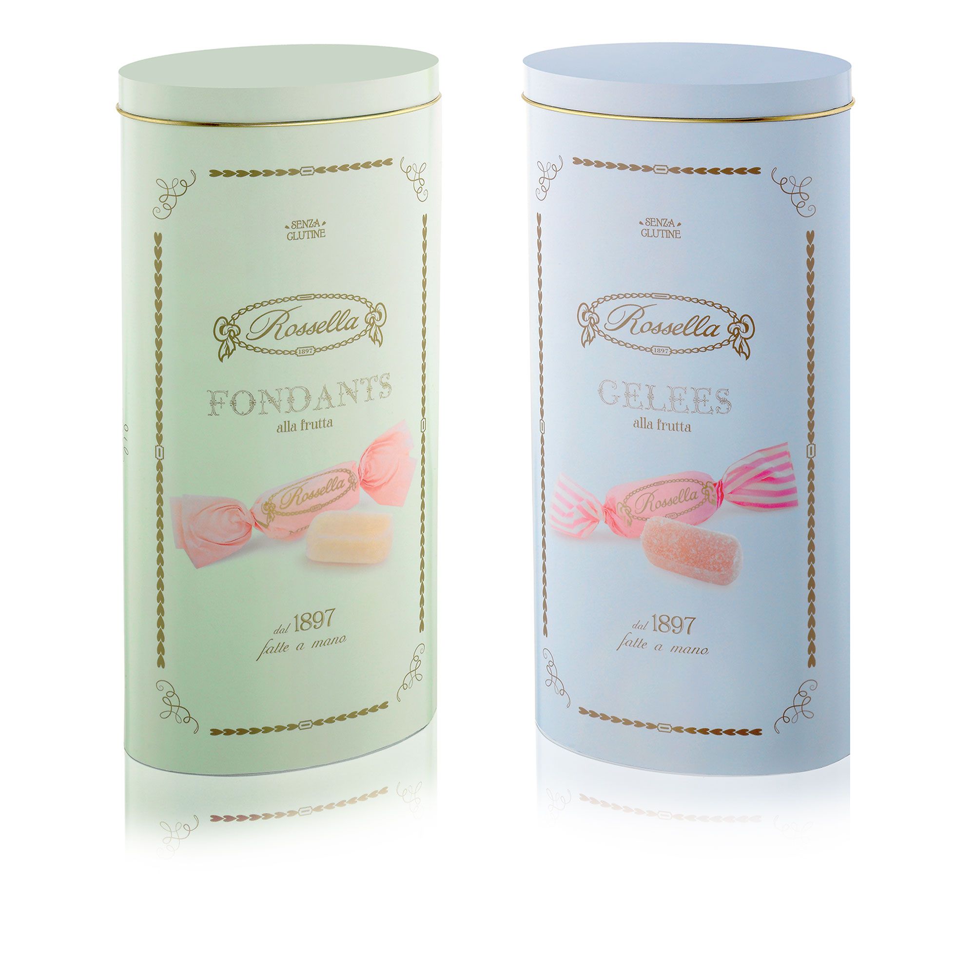 Caramelle Rossella
2 scatole di latta
con gelatine
e fondant (2x250g)