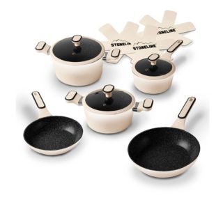 Stoneline
Set 11 pz: padelle +
pentole + coperchi +
salvapentole