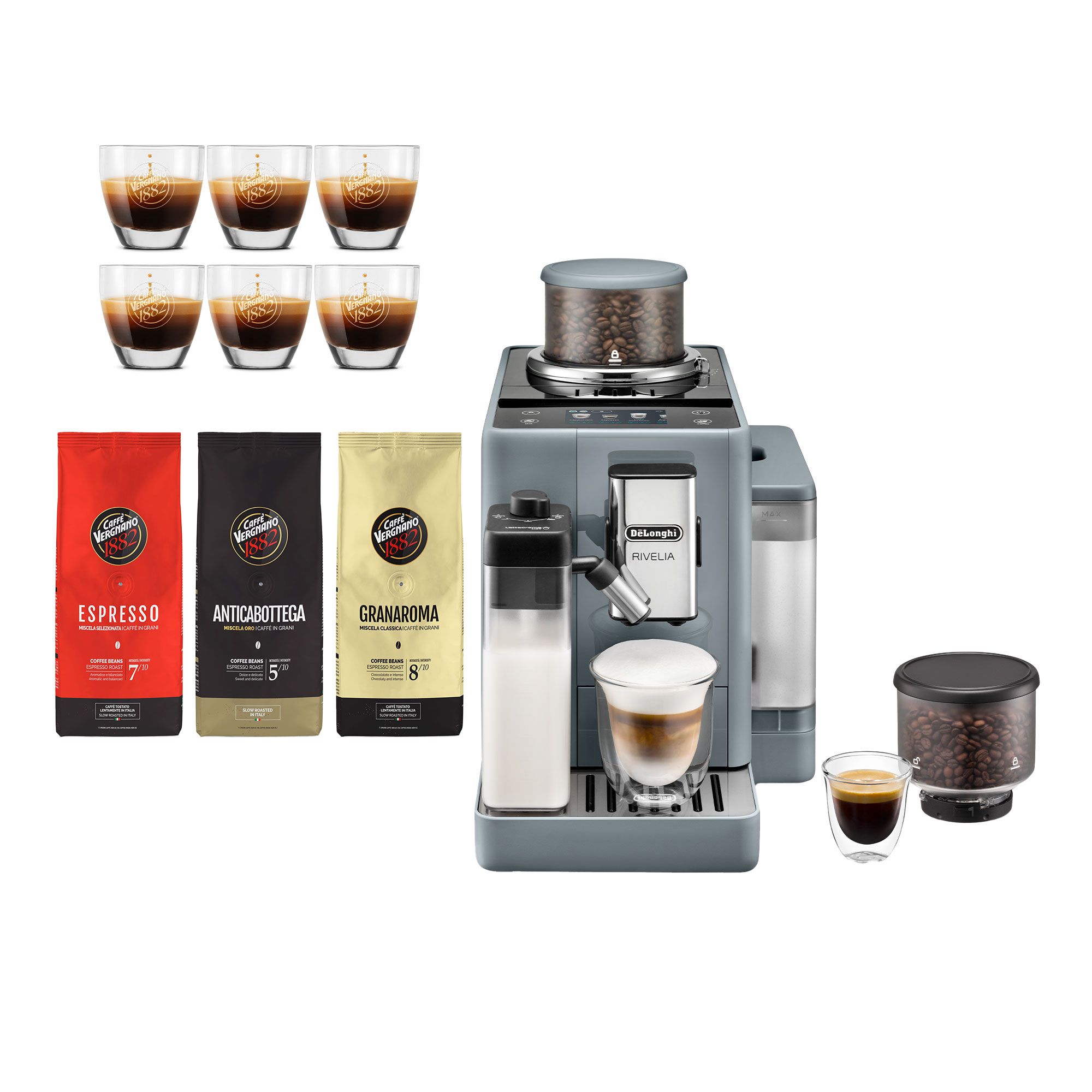 Image of De'Longhi Rivelia Macchina caffè con sistema LatteCrema e kit Vergnano061