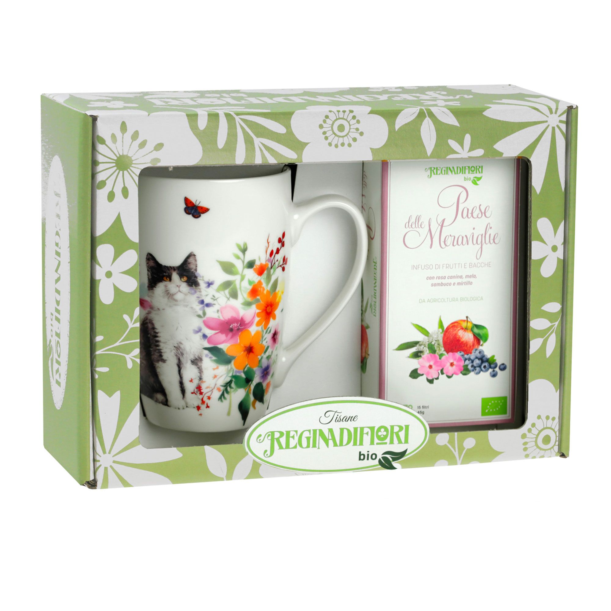 REGINAdiFIORI
Scatola con tazza
in porcellana
e 15 tisane Bio
