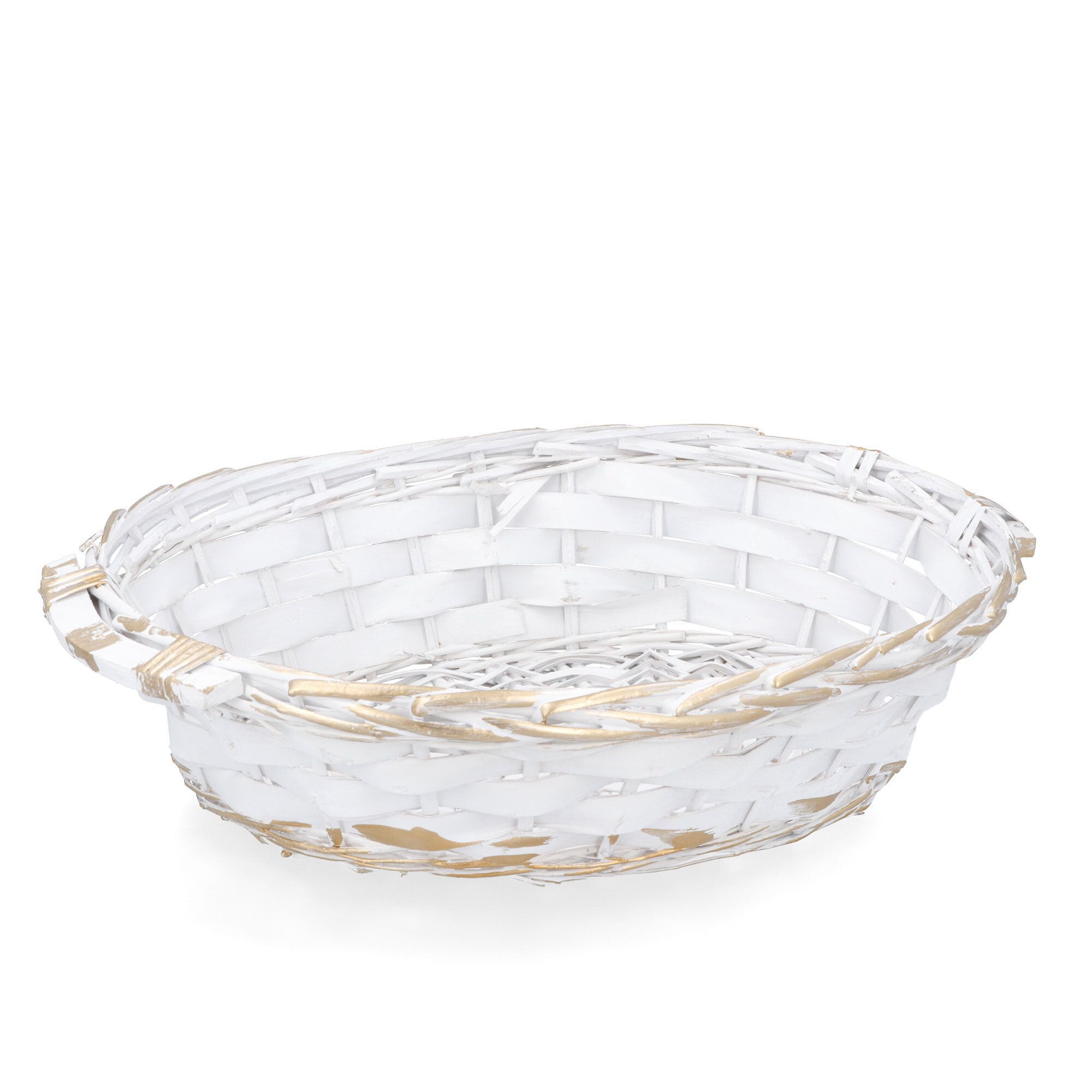 QVC Lovely Home Cesta ovale con dettaglio in oro